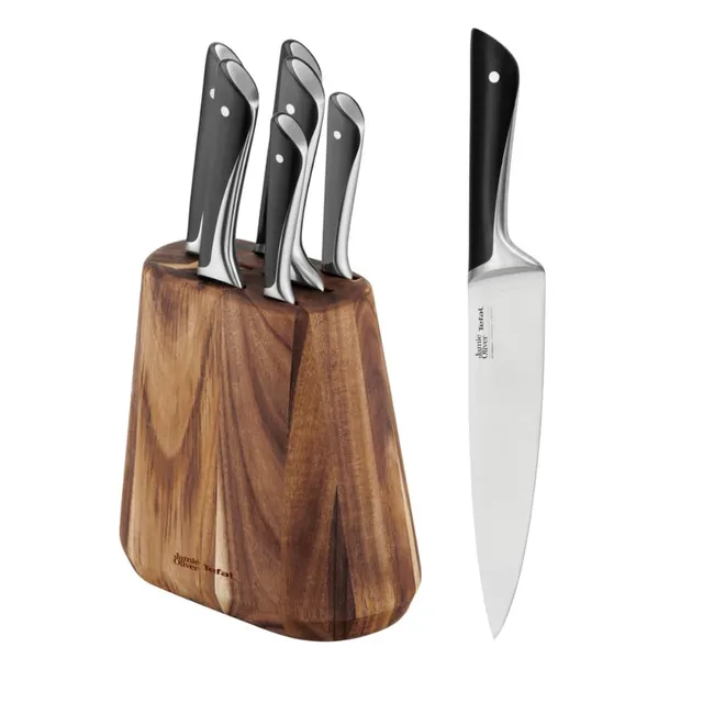 tefal-k267s7-jamie-oliver-7-teiliger-messerblock-6-k-chenmesser-aus-eisgeh-rtete image 1