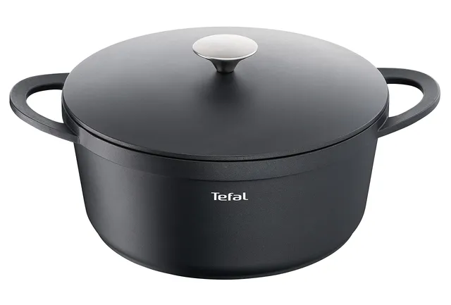 tefal-e21853-trattoria-schmortopf-br-ter-28-cm-aus-aluguss-mit-gussdeckel-titani image 1
