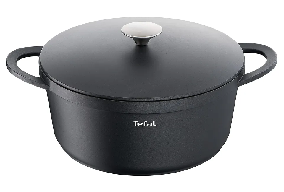 tefal-e21853-trattoria-schmortopf-br-ter-28-cm-aus-aluguss-mit-gussdeckel-titani image 1