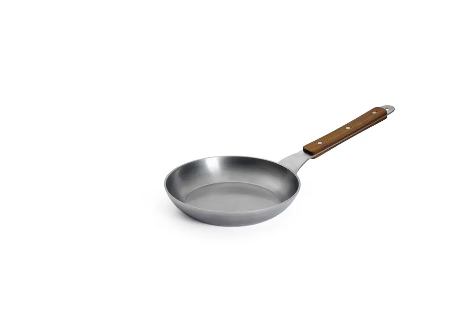 woll-carbon-steel-flachpfanne-20-cm-pfas-freie-karbonstahlpfanne-mit-holzstiel-i image 1