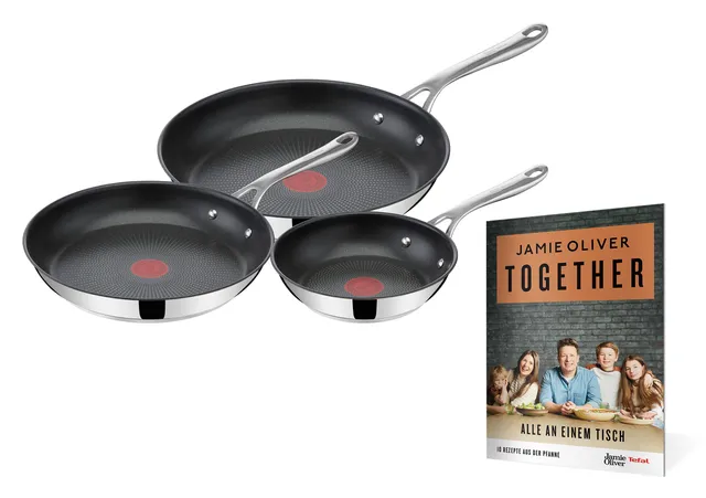 tefal-jamie-oliver-cook-s-direct-on-pfannen-set-20-24-28-cm-e304s3-tog-edelstahl image 1