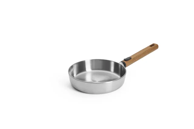 woll-logic-steel-flachpfanne-20-cm-mit-abnehmbarem-nachhaltigem-holzstiel-unbesc image 1