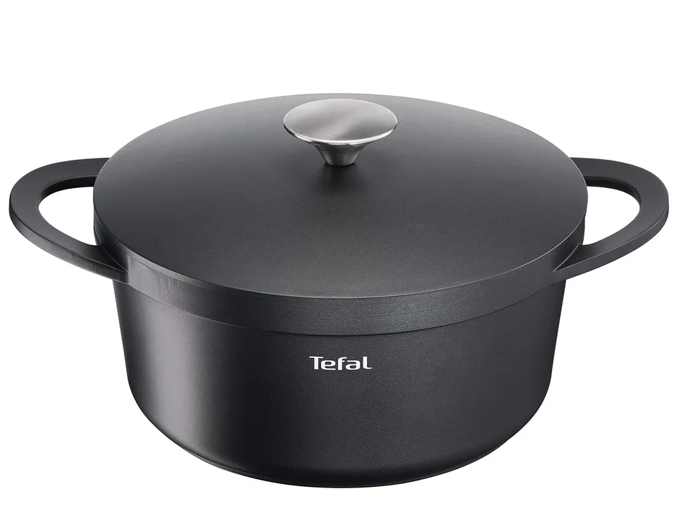 tefal-trattoria-e21846-schmortopf-24-cm-mit-gussdeckel-aluguss-br-ter-mit-titani image 1
