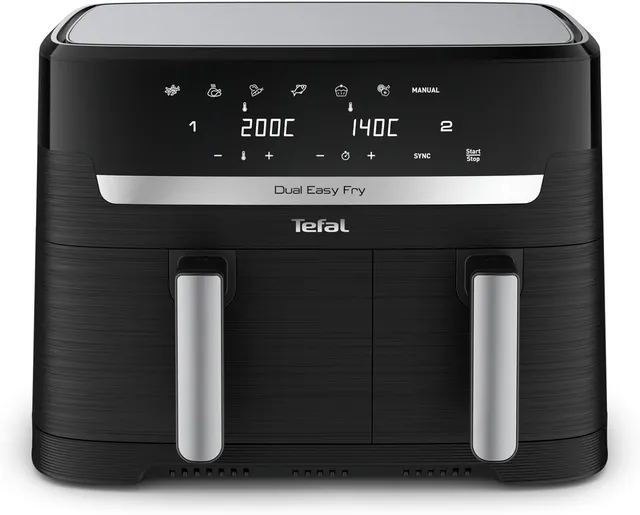 tefal-dual-easy-fry-hei-luftfritteuse-ey9018-8-3-l-doppelkammer-mit-sync-funktio image 1