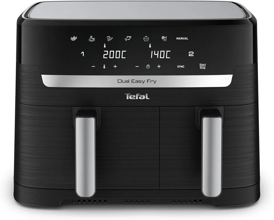 tefal-dual-easy-fry-hei-luftfritteuse-ey9018-8-3-l-doppelkammer-mit-sync-funktio image 1
