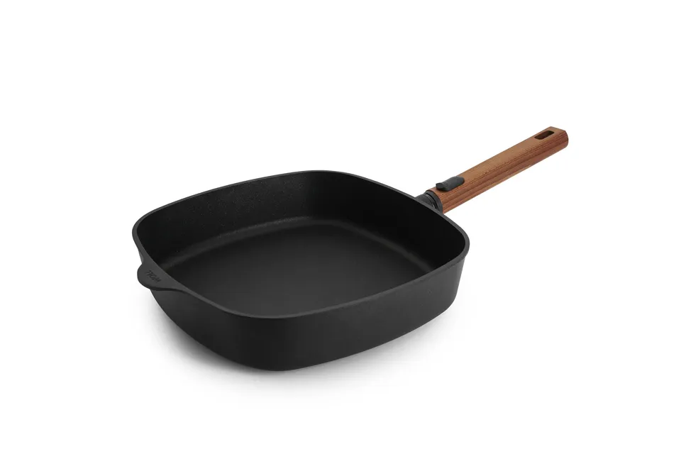 woll-eco-logic-qxr-viereckpfanne-28-x-28-cm-mit-abnehmbarem-holzstiel-pfas-freie image 1