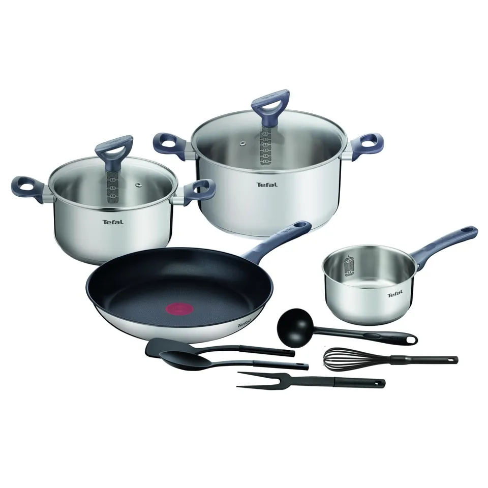 tefal-daily-cook-g713sb-11-teiliges-kochgeschirr-set-aus-edelstahl-t-pfe-pfannen image 1
