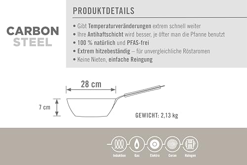 woll-carbon-steel-hochrandpfanne-28-cm-mit-holzstiel-pfas-freie-induktionsgeeign image 8