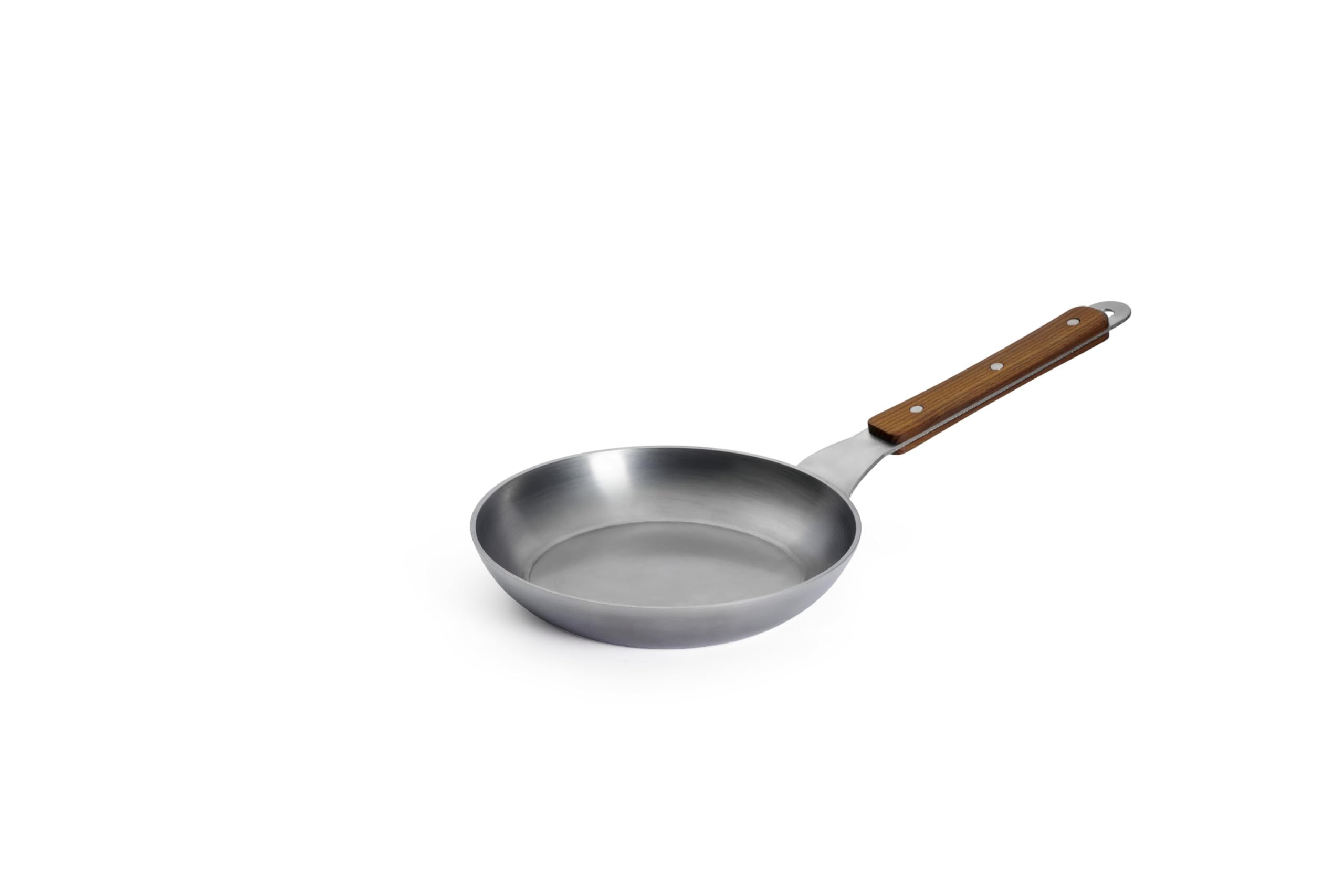 woll-carbon-steel-flachpfanne-20-cm-pfas-freie-karbonstahlpfanne-mit-holzstiel-i image 1