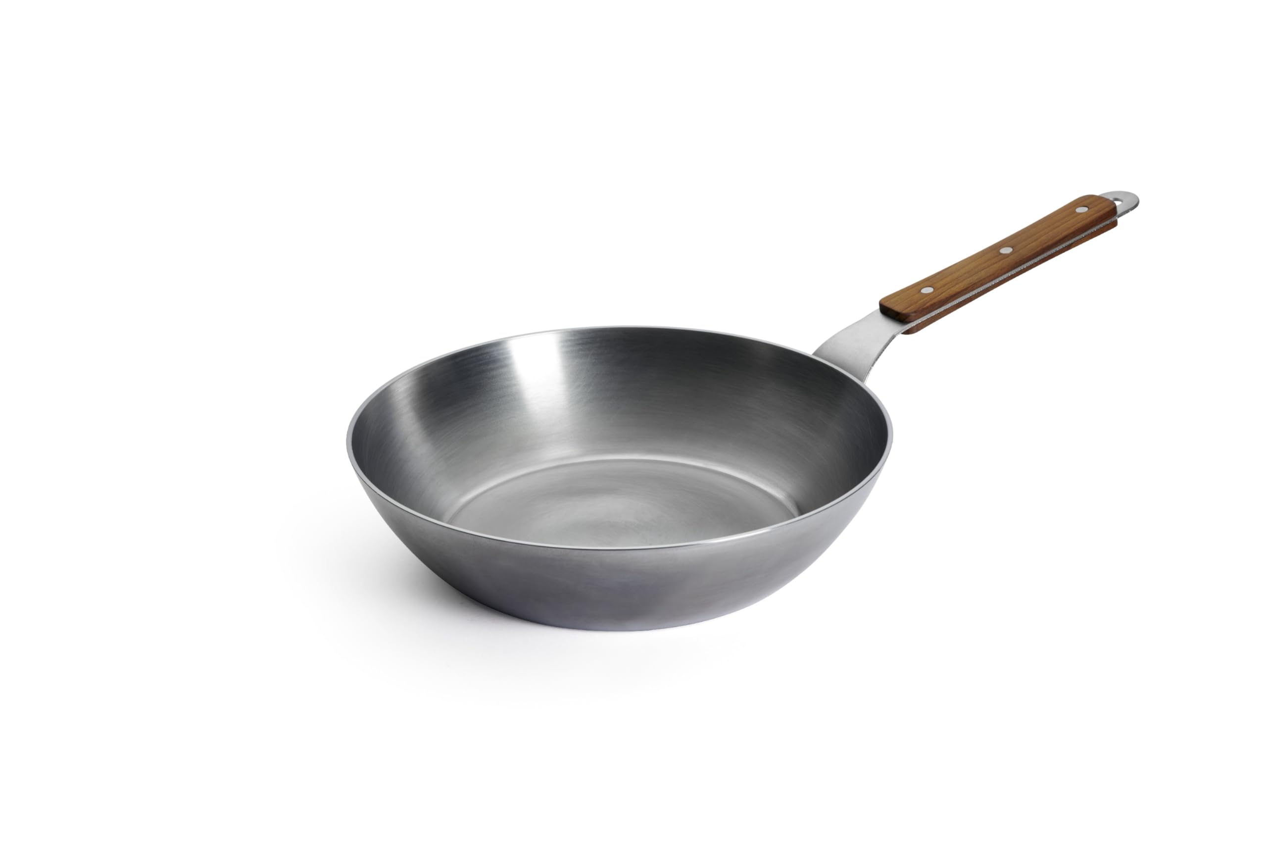 woll-carbon-steel-hochrandpfanne-28-cm-mit-holzstiel-pfas-freie-induktionsgeeign image 1