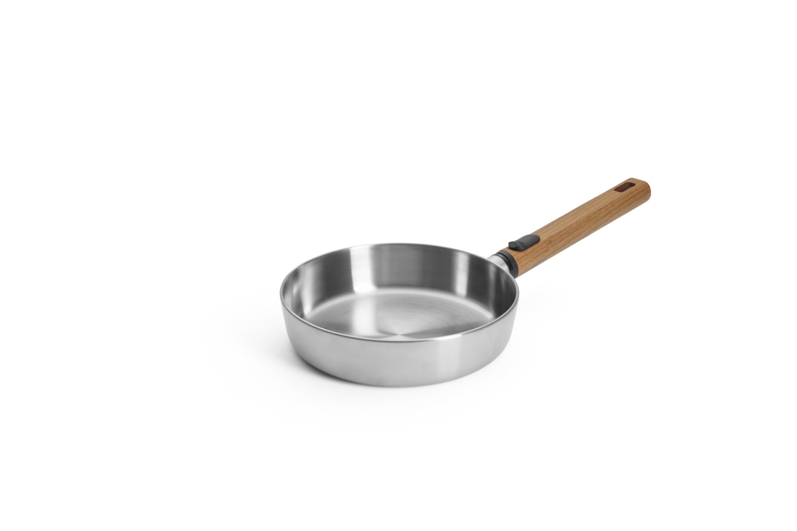 woll-logic-steel-flachpfanne-20-cm-mit-abnehmbarem-nachhaltigem-holzstiel-unbesc image 1