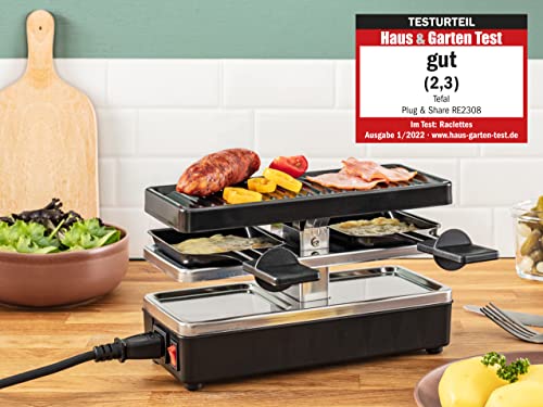 tefal-plug-share-raclette-re2308-f-r-2-personen-400-watt-2-pf-nnchen-grillplatte image 8