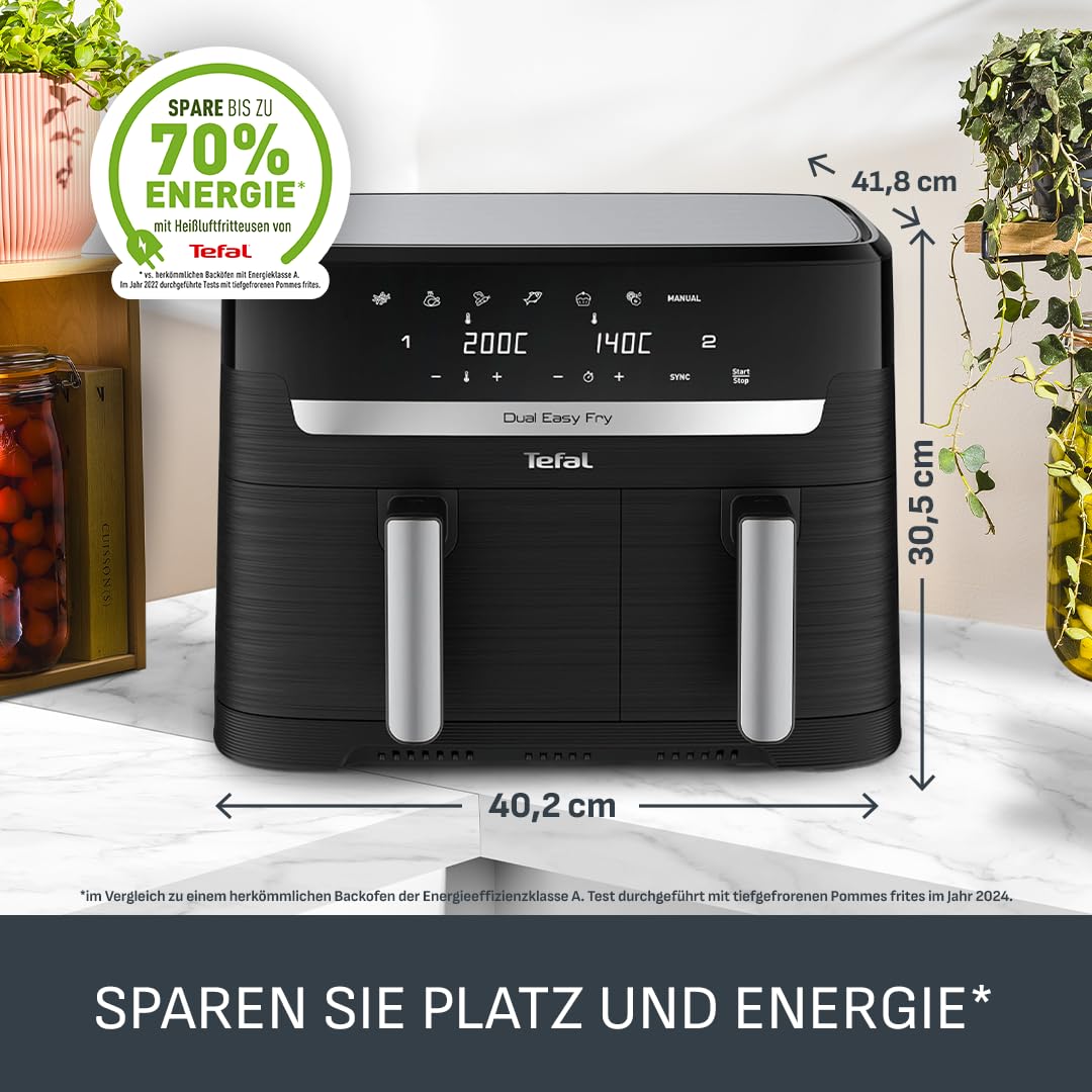 tefal-dual-easy-fry-hei-luftfritteuse-ey9018-8-3-l-doppelkammer-mit-sync-funktio image 8
