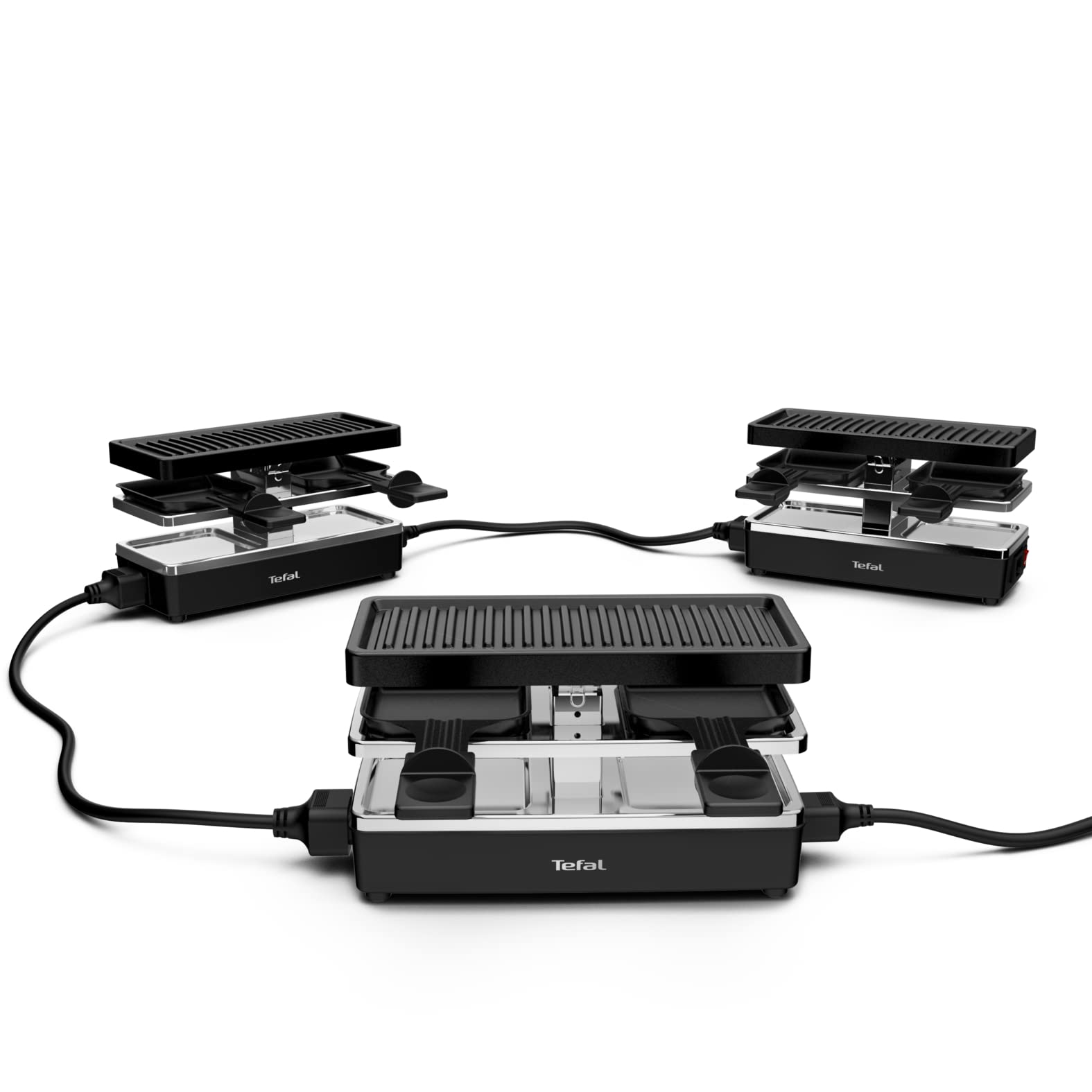 tefal-plug-share-raclette-re2308-f-r-2-personen-400-watt-2-pf-nnchen-grillplatte image 2