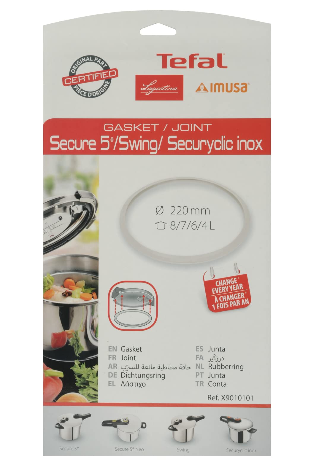 tefal-x90101-dichtungsring-f-r-secure-5-schnellkochtopf-4-l-6-l-22-cm-silikon-we image 4