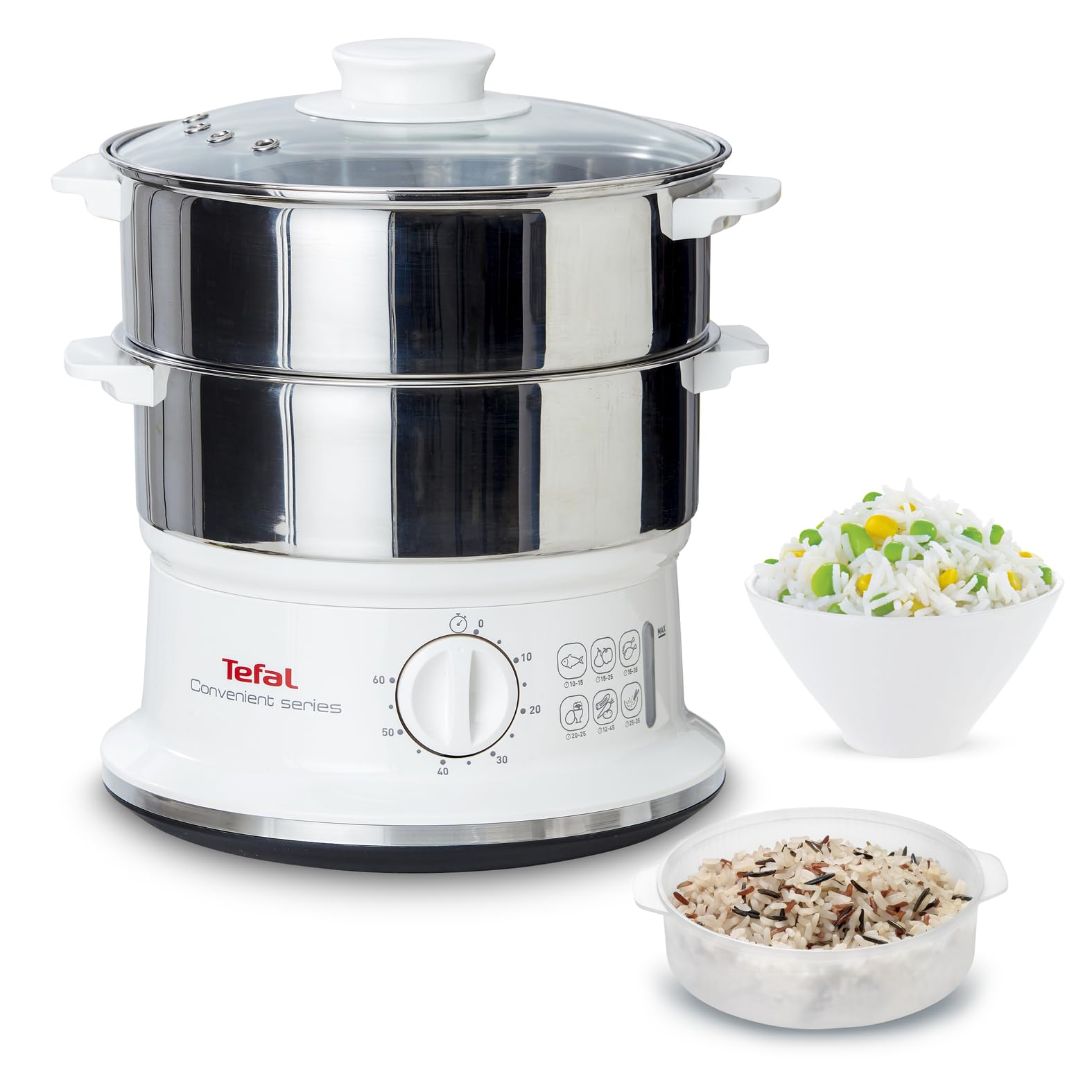 tefal-vc1451-dampfgarer-6-l-fassungsverm-gen-2-edelstahlbeh-lter-timer-900-w-wei image 1
