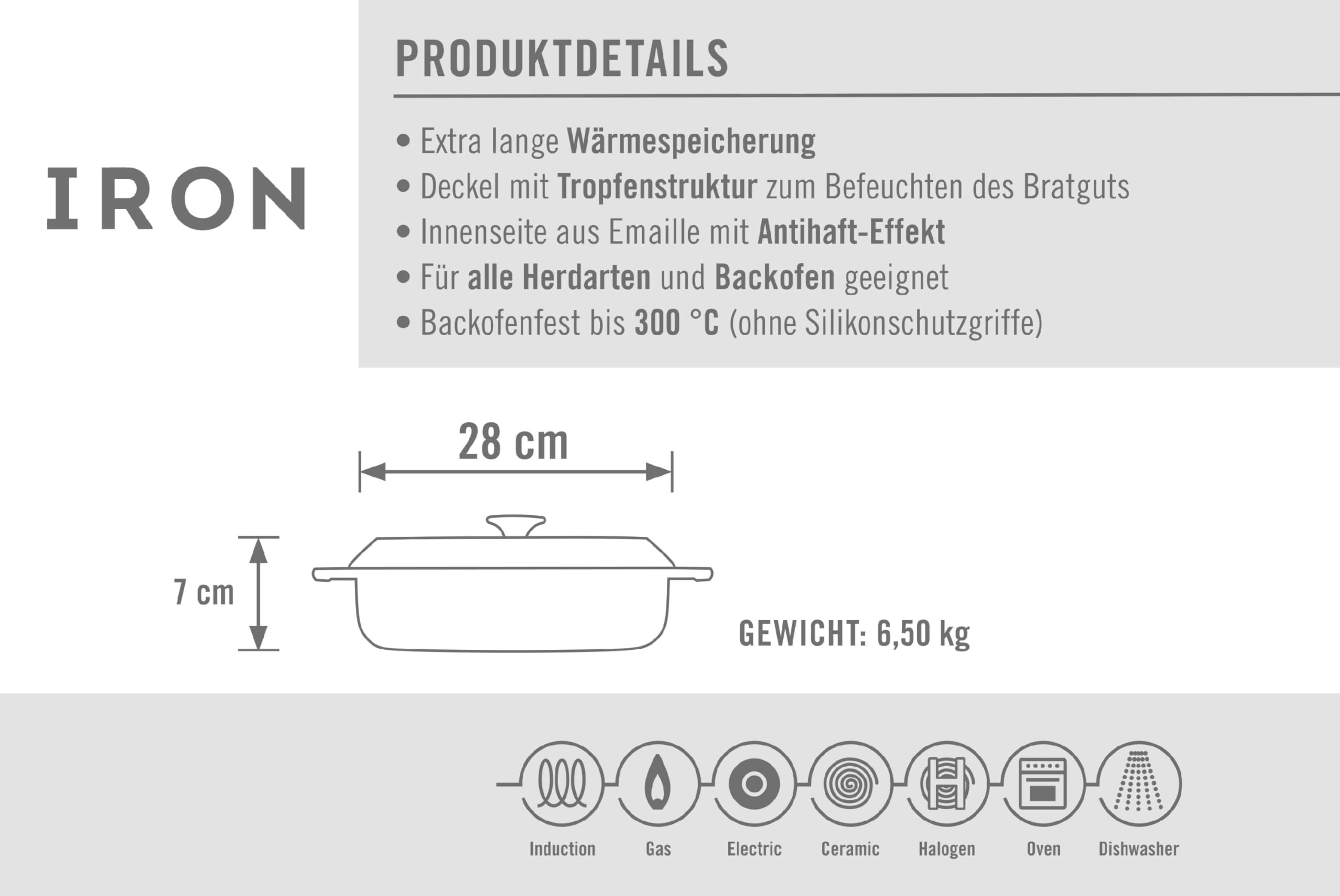 woll-iron-gusstopf-28-cm-rot-emailliertes-gusseisen-mit-deckel-und-silikongriffe image 5