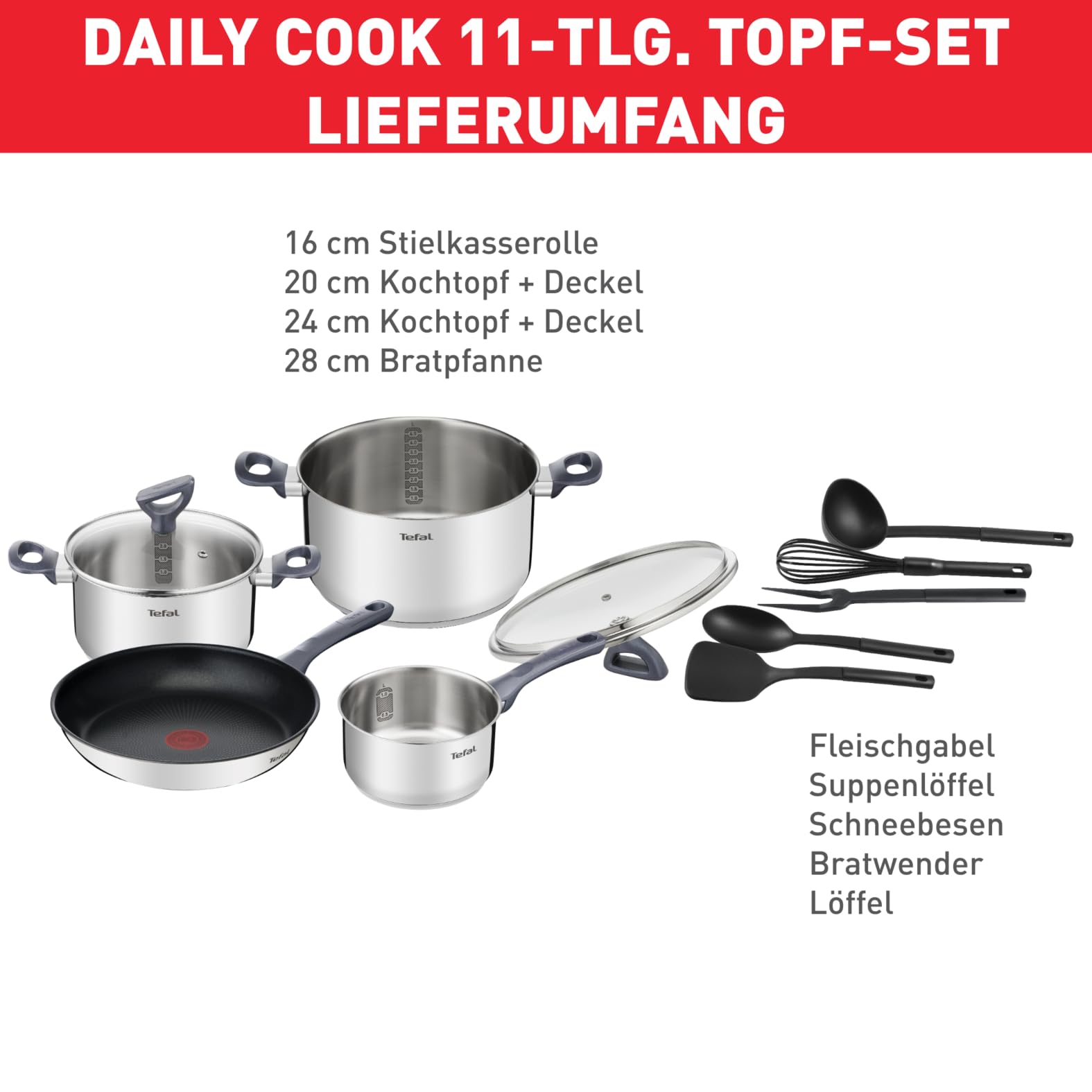 tefal-daily-cook-g713sb-11-teiliges-kochgeschirr-set-aus-edelstahl-t-pfe-pfannen image 2