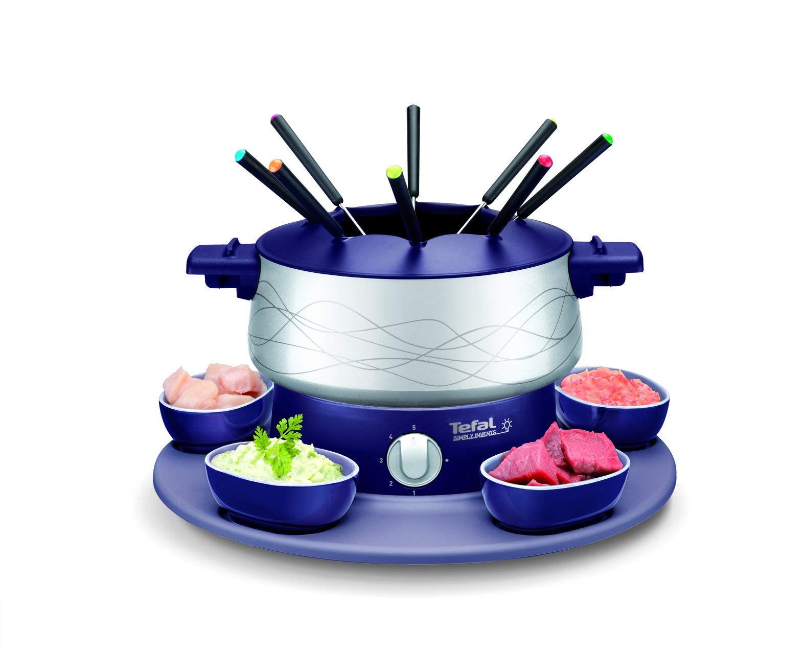 tefal-ef3514-simply-invents-elektrisches-fondue-set-8-gabeln-5-sch-lchen-drehbar image 5