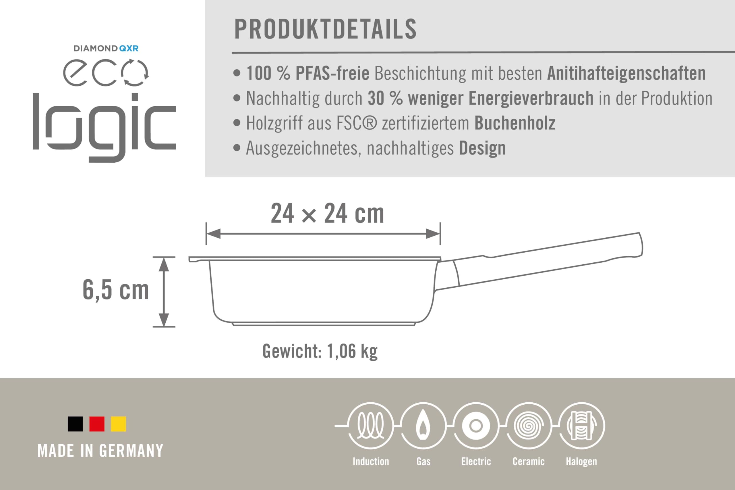 woll-eco-logic-qxr-viereckpfanne-24-x-24-cm-mit-holzstiel-pfas-freie-antihaftver image 4