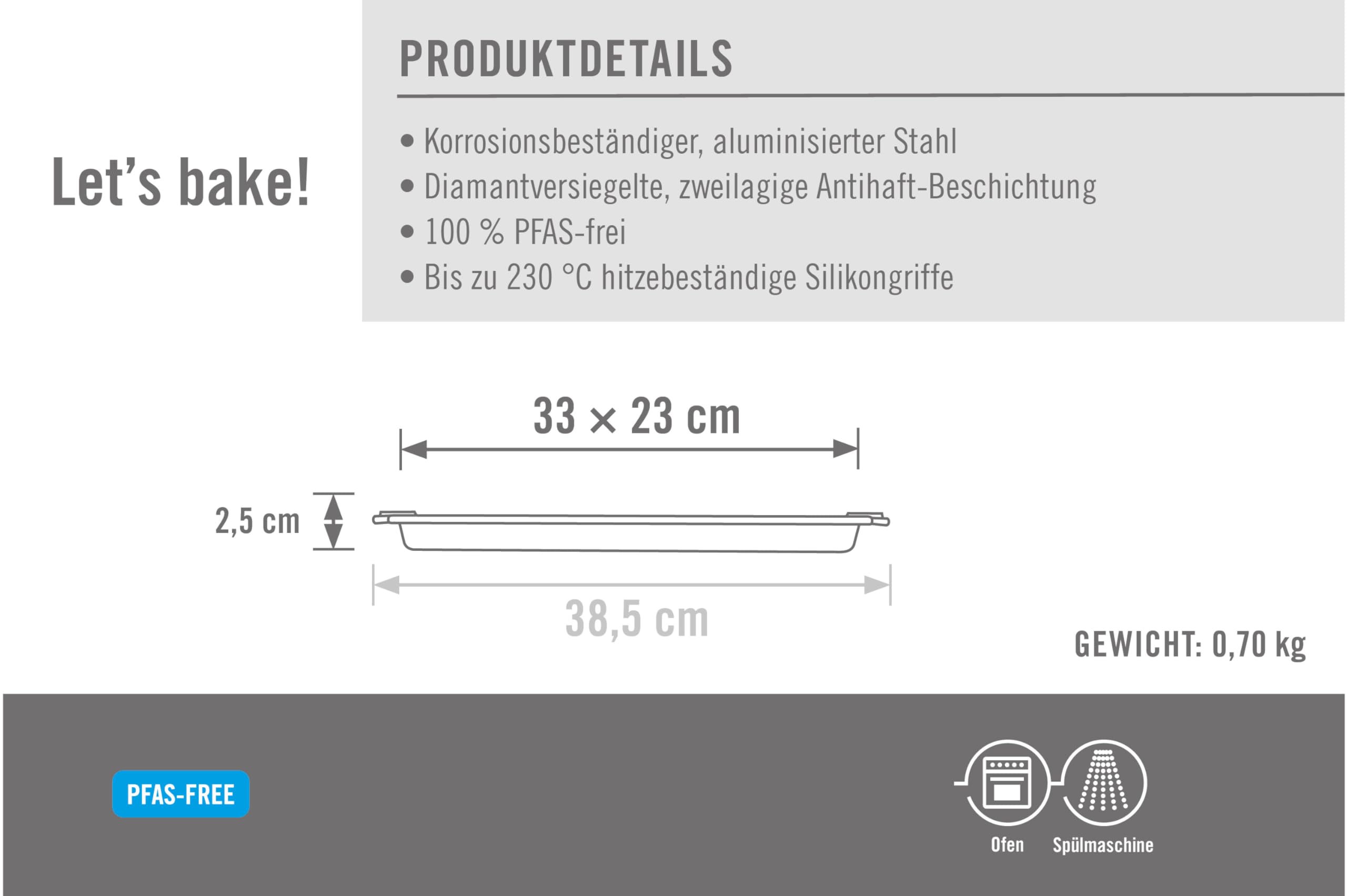 woll-bakeware-backblech-33-x-23-cm-mit-silikongriffen-pfas-freies-diamantverst-r image 6