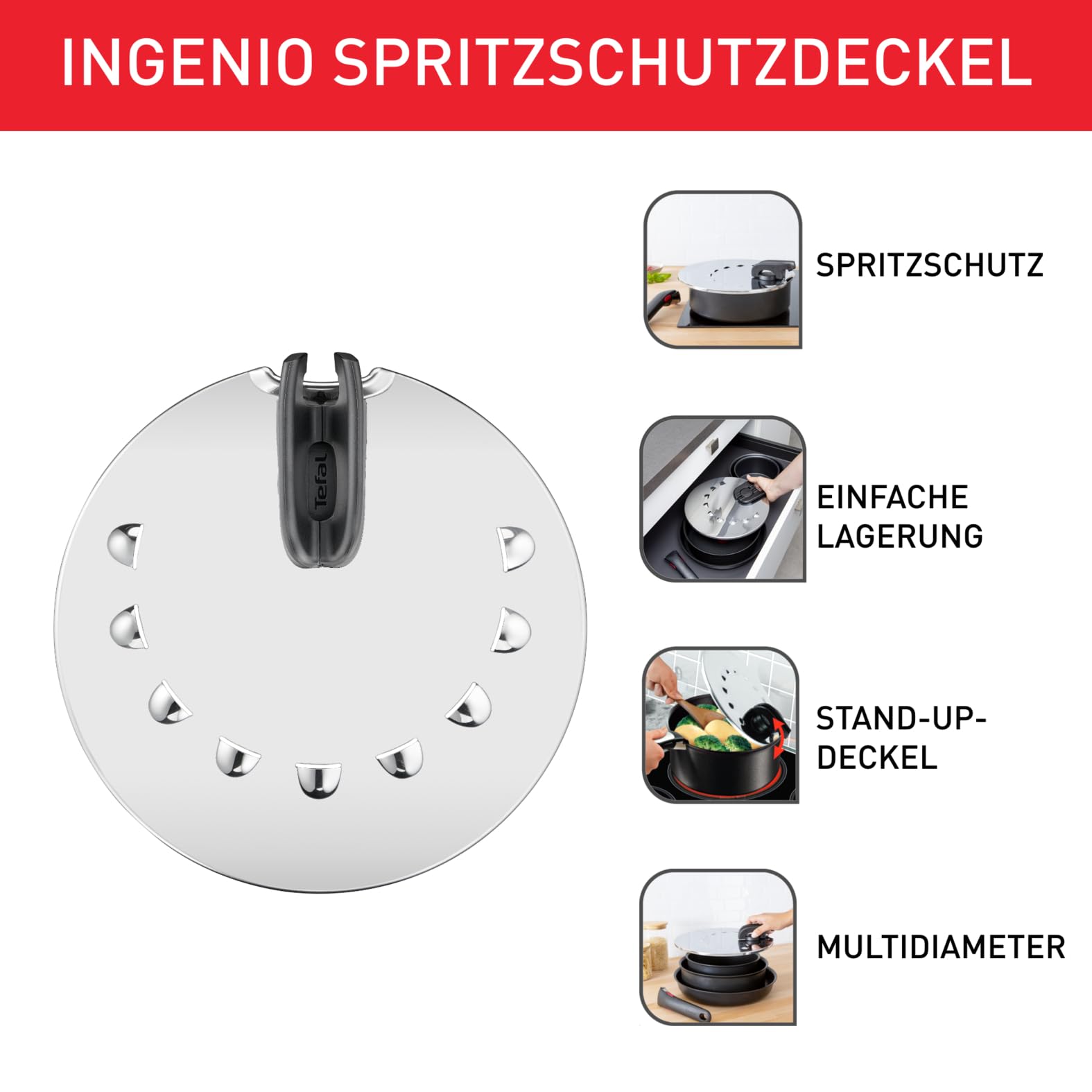 tefal-l98298-ingenio-spritzschutzdeckel-aufstellbarer-edelstahl-multideckel-20-2 image 2