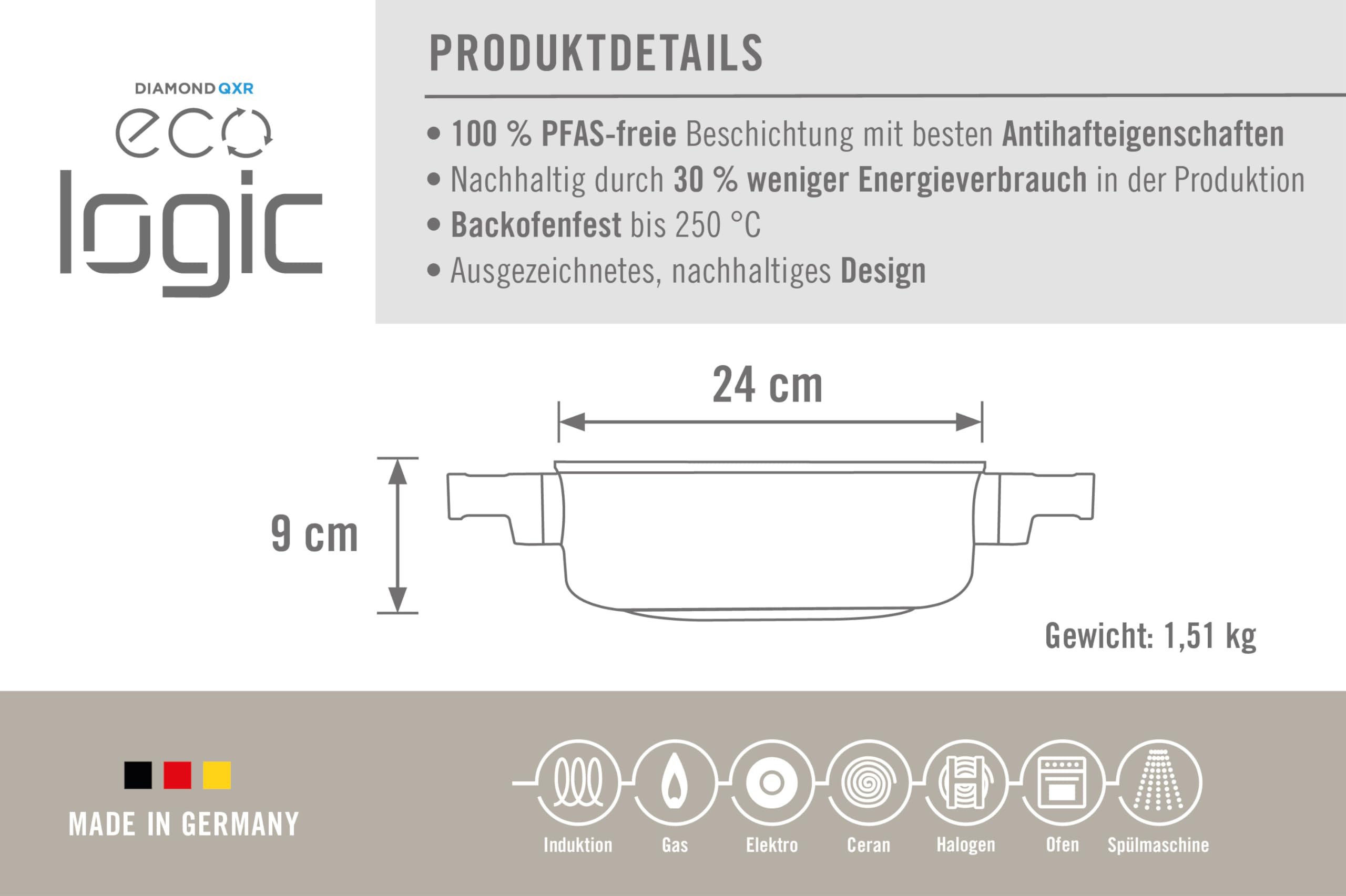woll-eco-logic-qxr-kasserolle-24-cm-rund-mit-2-seitengriffen-induktiv-pfas-frei- image 3