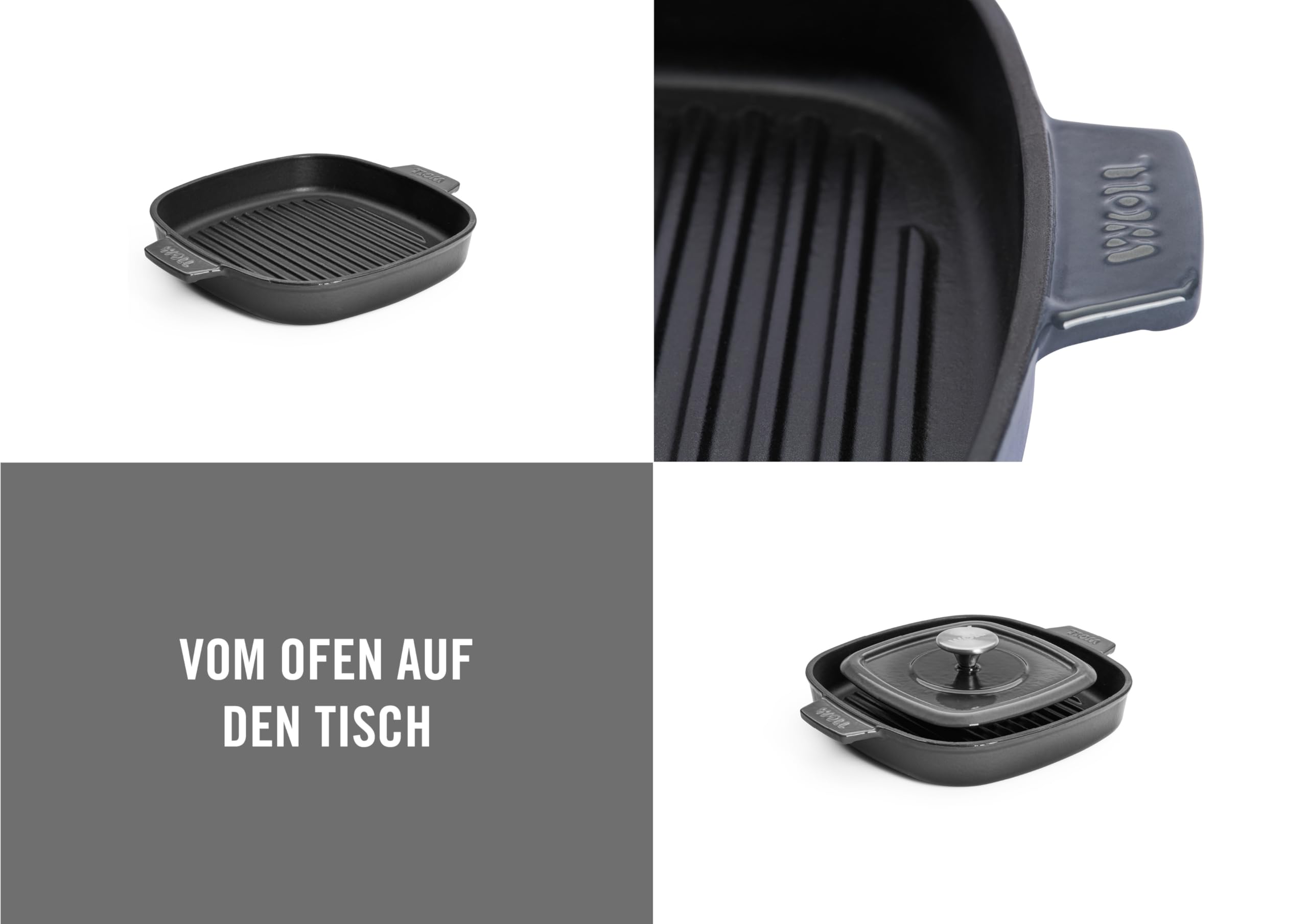 woll-iron-gusseisen-grillpfanne-viereckig-24-x-24-cm-mit-rillen-inkl-steakpresse image 2