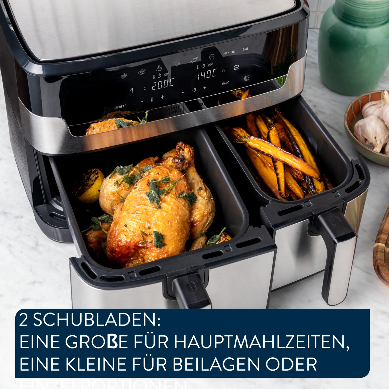 tefal-jamie-oliver-ey90jde1-dual-drawer-hei-luftfritteuse-8-3-l-mit-grillfunktio image 3