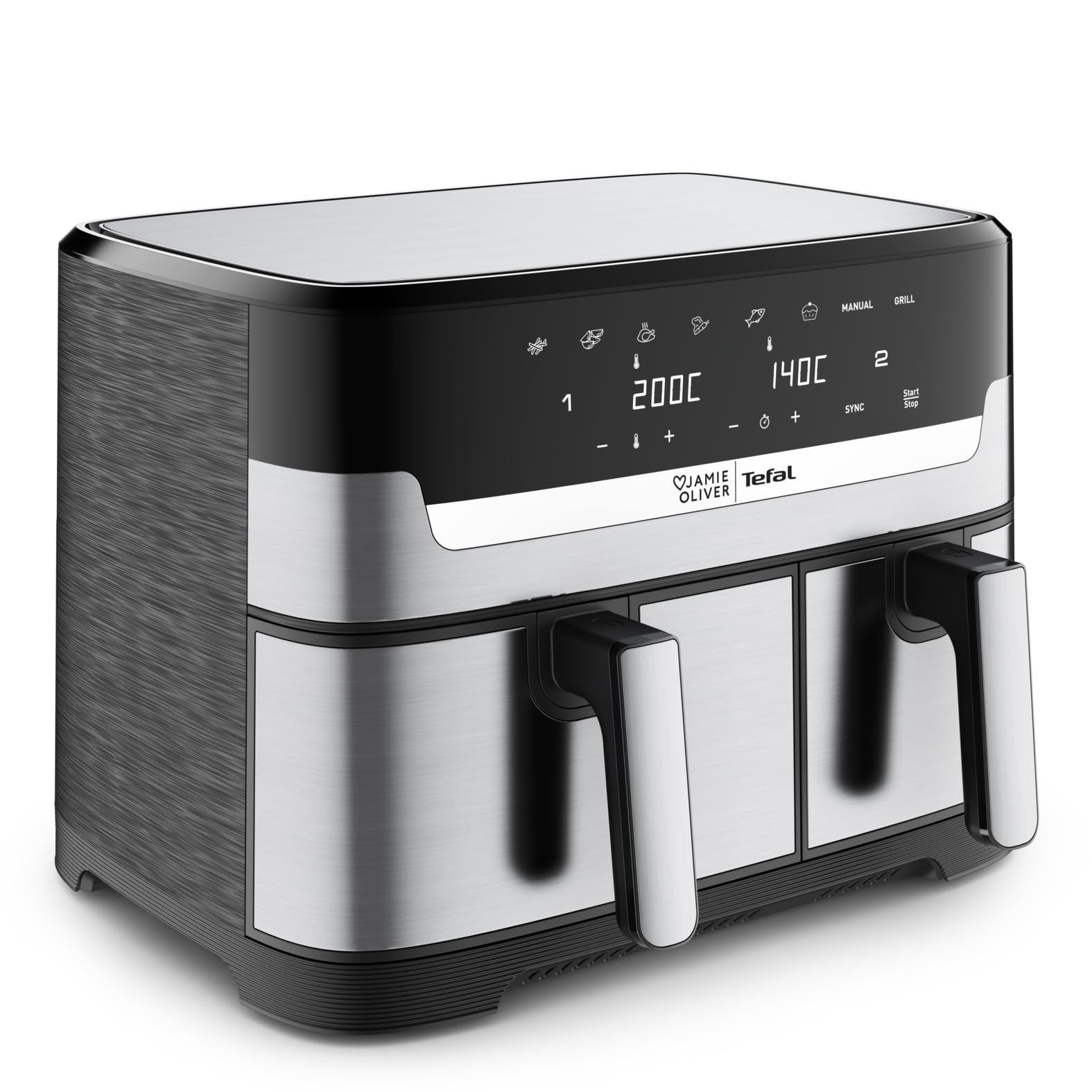 tefal-jamie-oliver-ey90jde1-dual-drawer-hei-luftfritteuse-8-3-l-mit-grillfunktio image 1