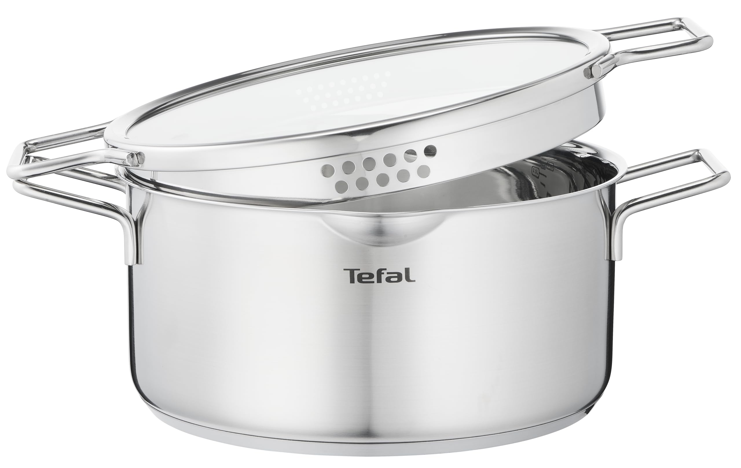tefal-nordica-kochtopf-20-cm-mit-glasdeckel-edelstahl-mit-doppelgriffen-robuster image 3