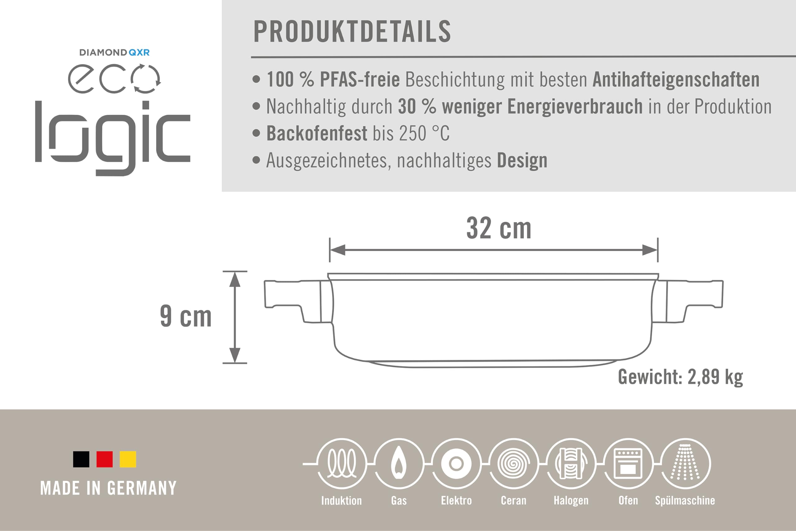 woll-eco-logic-qxr-kasserolle-32-cm-rund-mit-2-edelstahlgriffen-pfas-freie-diamo image 4
