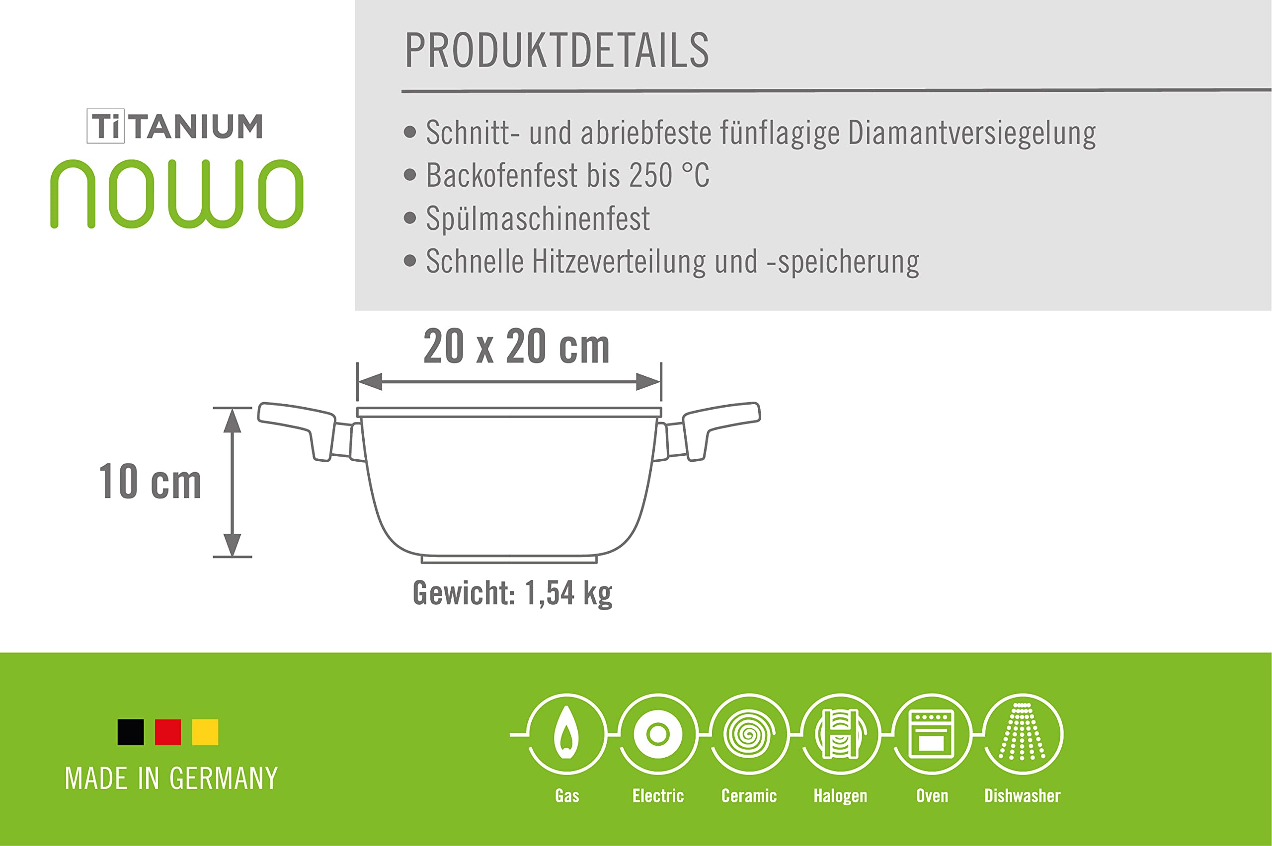 woll-nowo-titanium-kasserolle-viereckig-20-x-20-cm-2-5-l-mit-2-seitengriffen-alu image 3