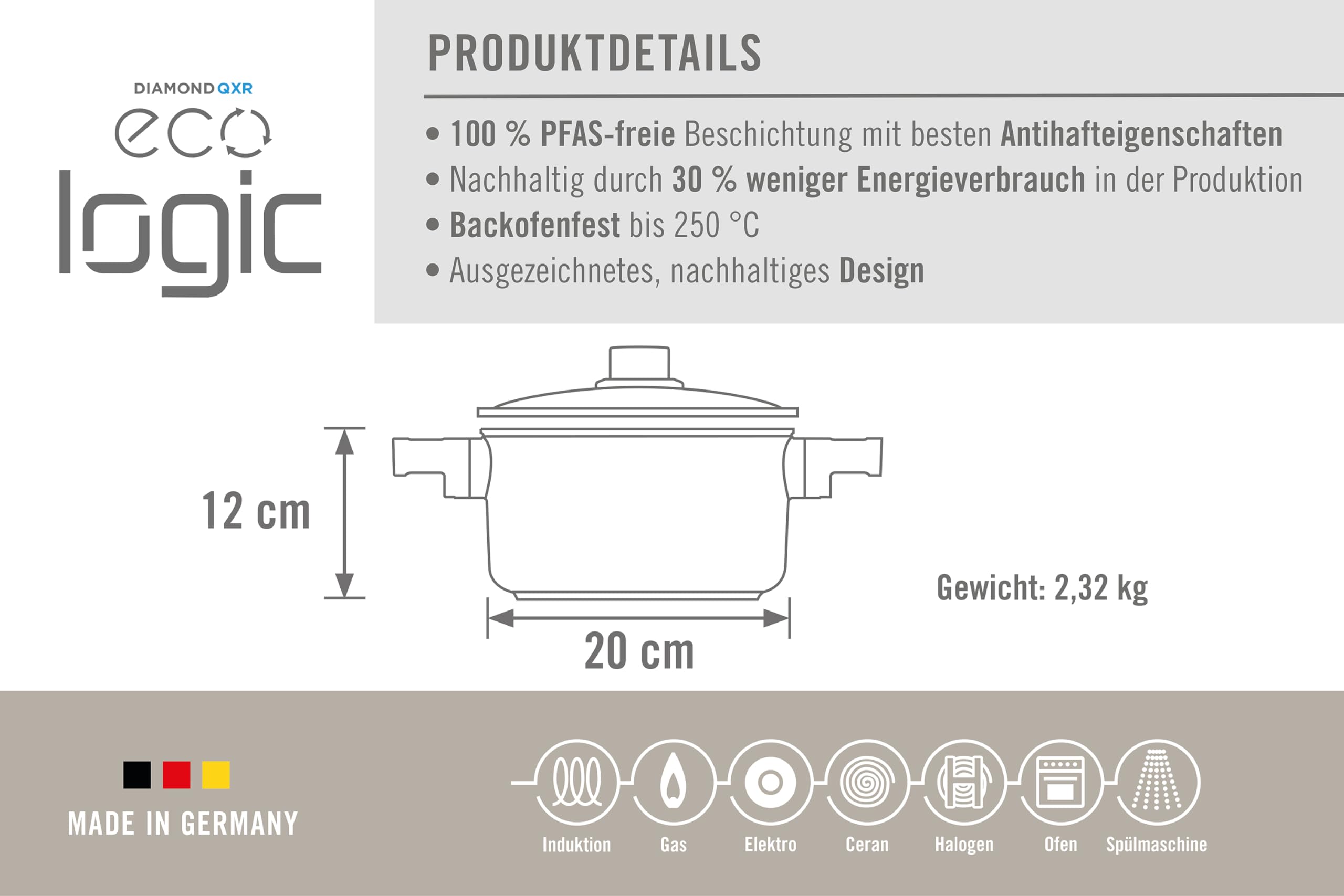 woll-eco-logic-qxr-gusstopf-20-cm-3-0-liter-mit-deckel-2-edelstahlgriffen-pfas-f image 4