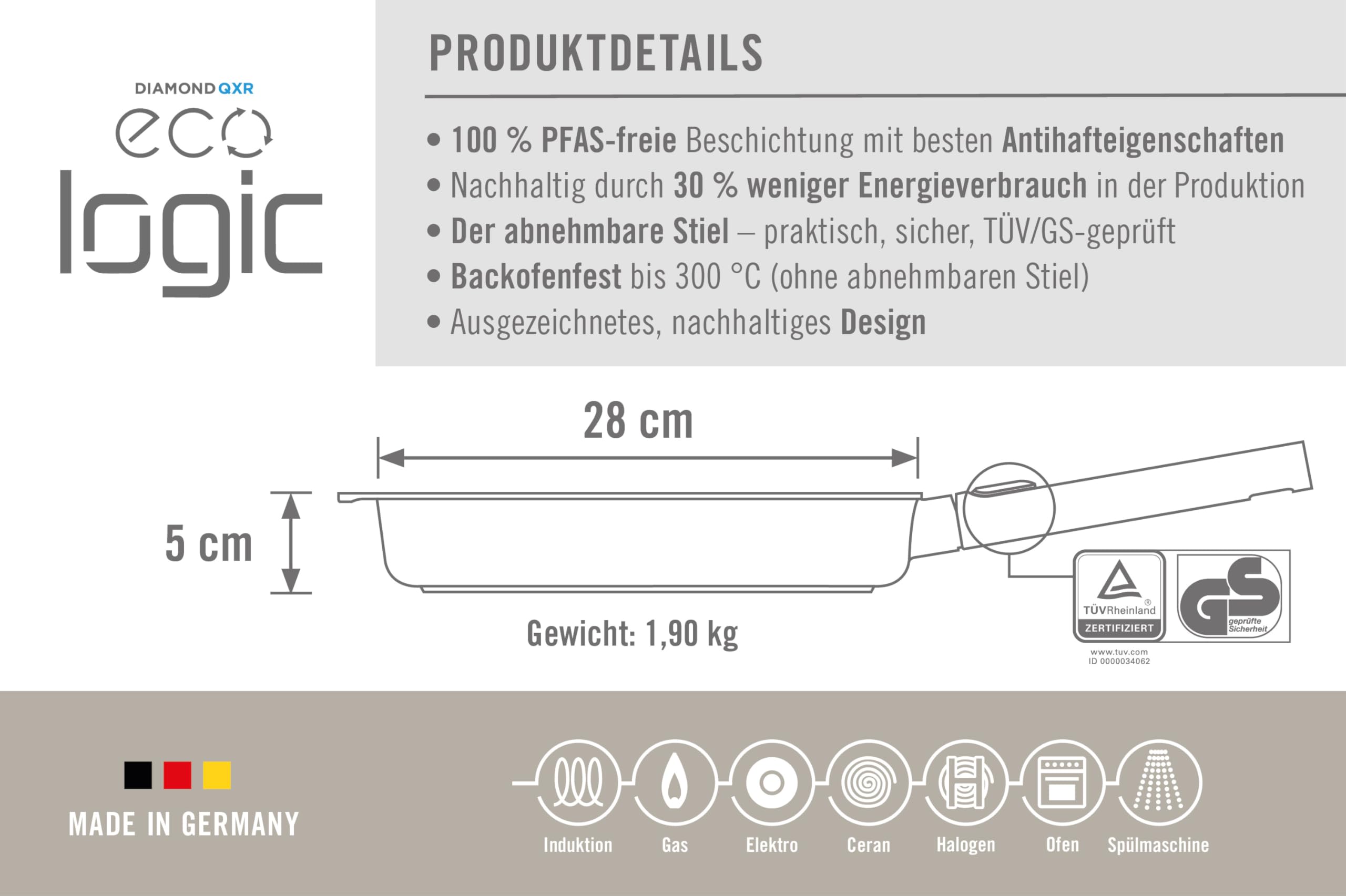 woll-eco-logic-qxr-guss-flachpfanne-28-cm-pfas-frei-abnehmbarer-stiel-induktions image 5