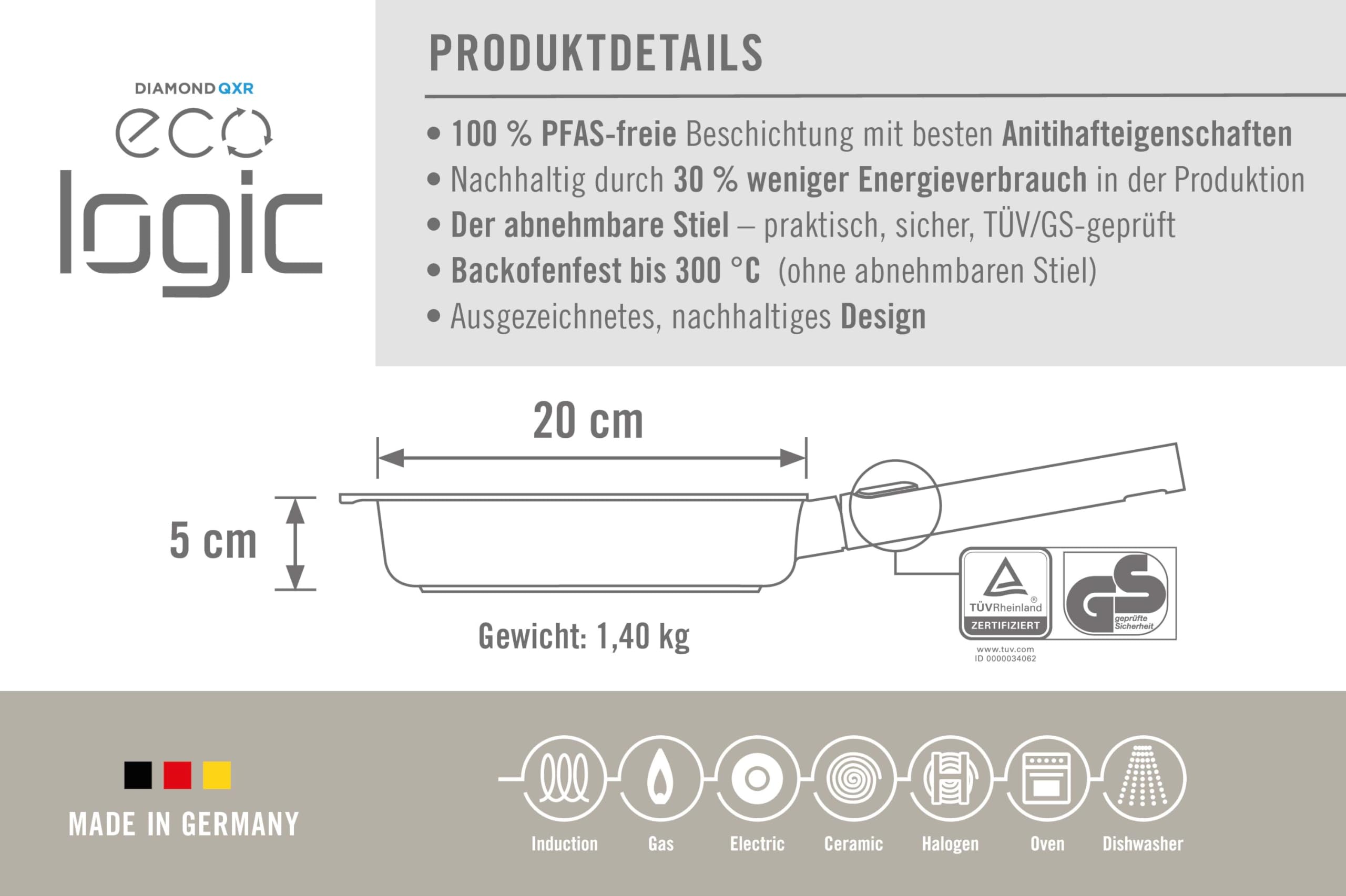 woll-eco-logic-qxr-flachpfanne-20-cm-pfas-frei-mit-abnehmbarem-holzstiel-indukti image 4