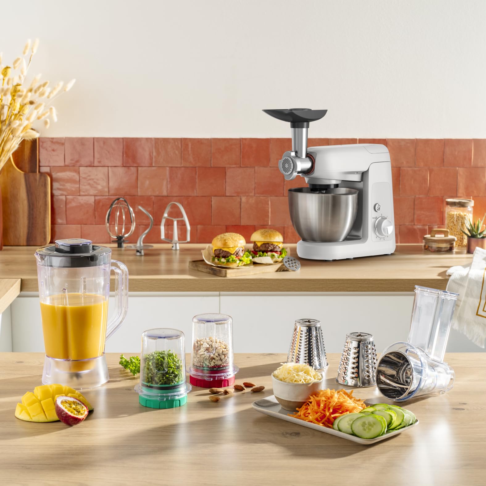 tefal-bake-partner-qb525b38-k-chenmaschine-1100-w-4-6-l-sch-ssel-planetarisches- image 2