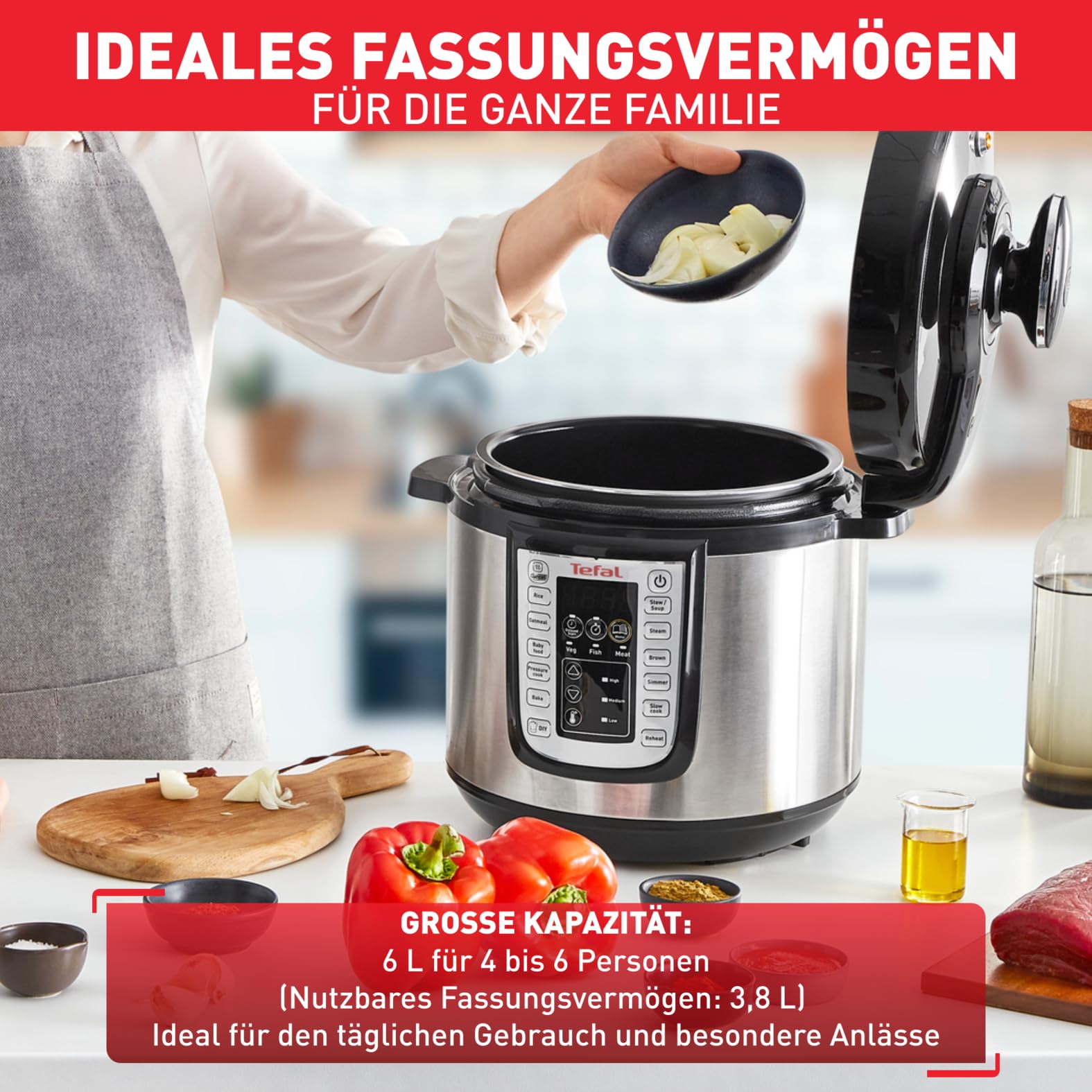 tefal-fast-delicious-multikocher-cy505e-schnellkochtopf-6-l-25-programme image 6