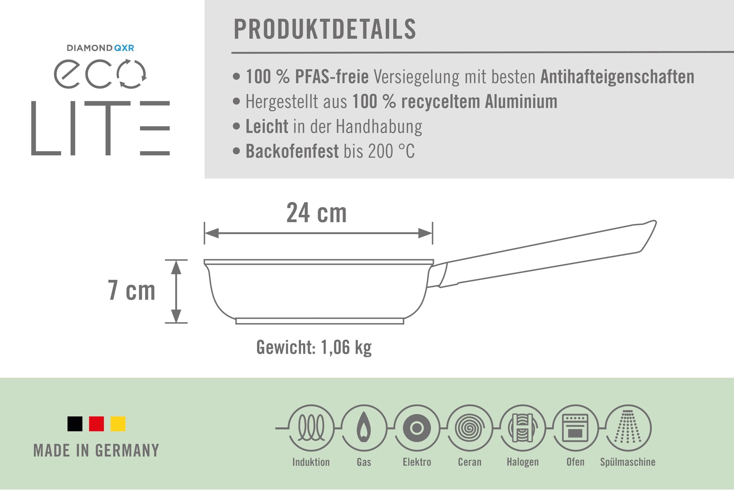 woll-eco-lite-qxr-hochrandpfanne-24-cm-mit-festem-stiel-pfas-freie-antihaftpfann image 3