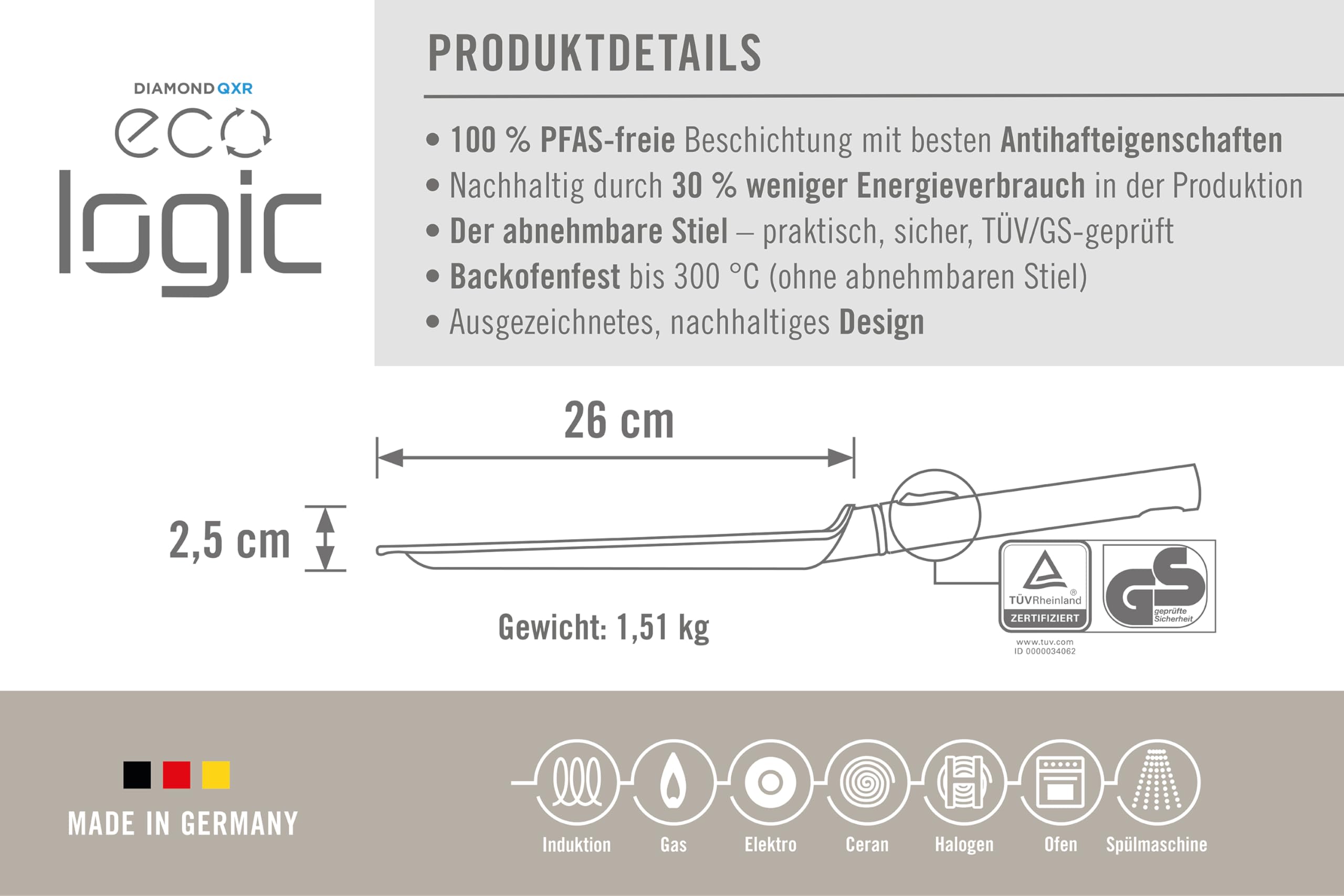 woll-eco-logic-qxr-cr-pespfanne-26-cm-mit-abnehmbarem-edelstahlstiel-pfas-freie- image 5