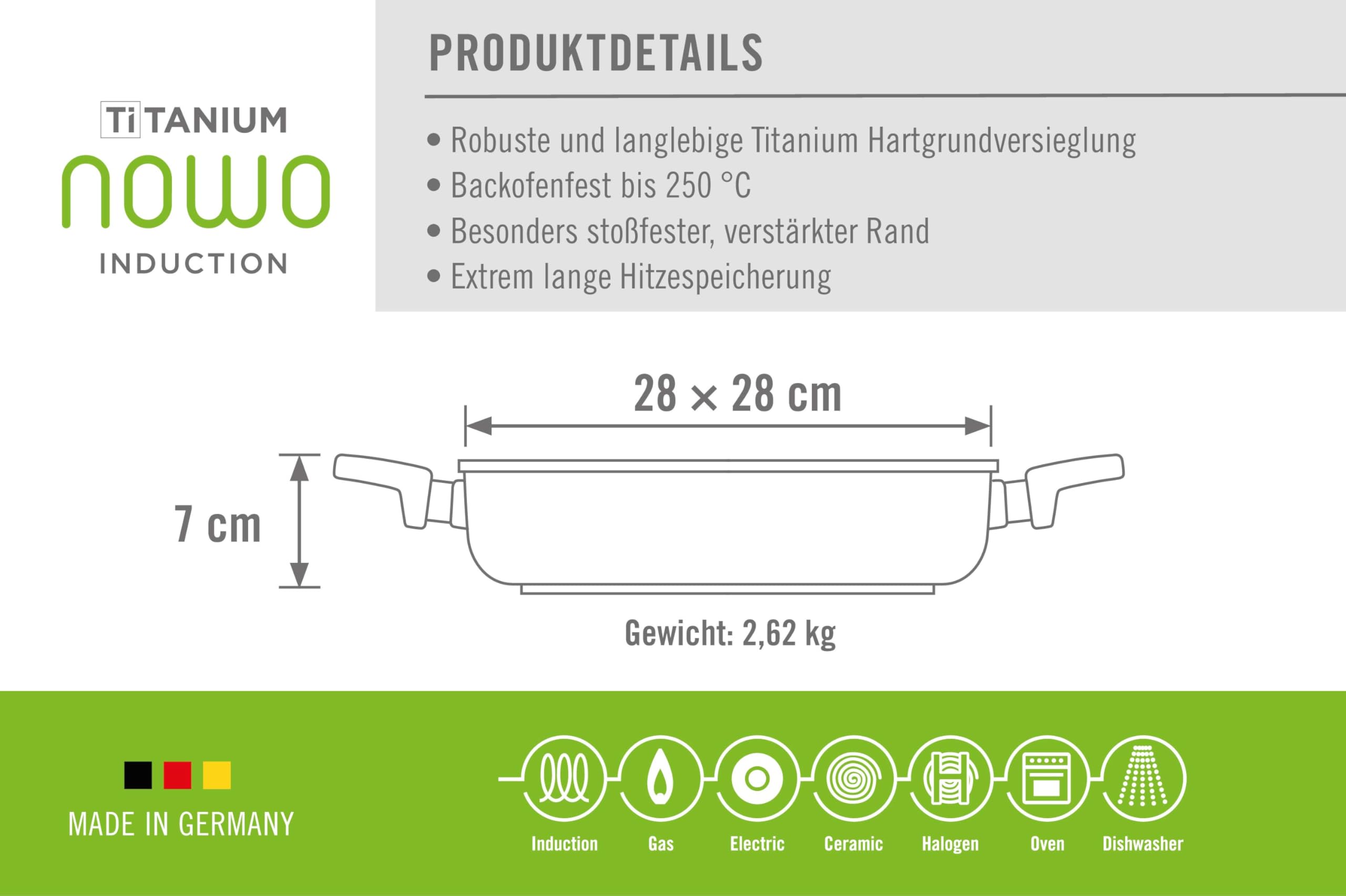 woll-nowo-titanium-gusseisenpfanne-viereckig-induktion-28x28-cm-mit-2-seitengrif image 3
