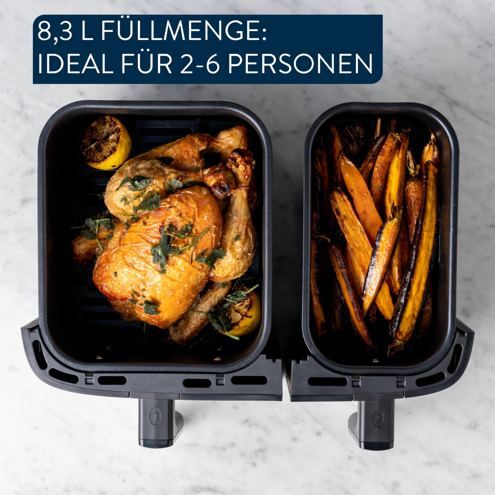 tefal-jamie-oliver-ey90jde1-dual-drawer-hei-luftfritteuse-8-3-l-mit-grillfunktio image 6