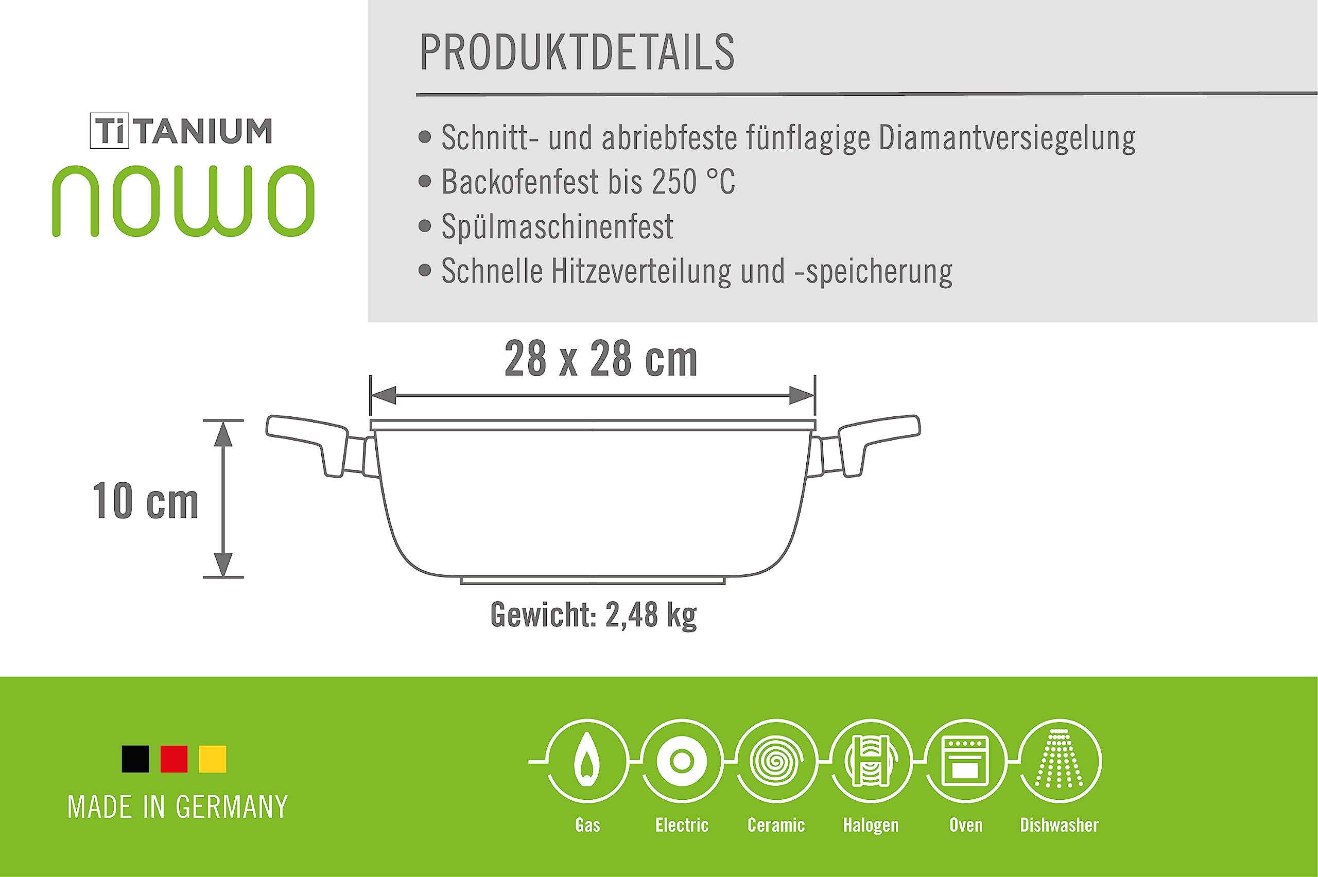 woll-nowo-titanium-kasserolle-viereckig-28-x-28-cm-6-0-liter-mit-2-seitengriffen image 4
