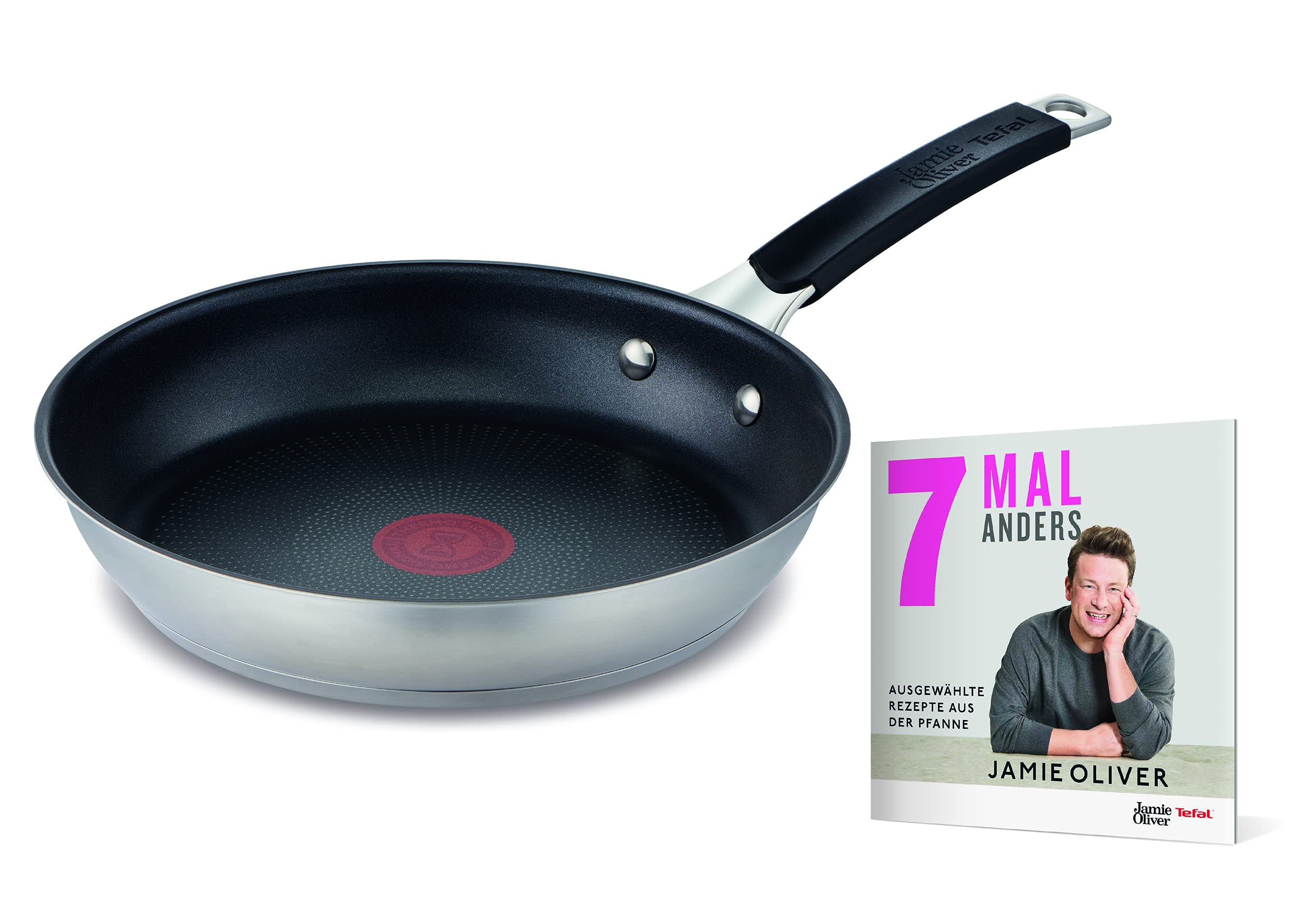 tefal-jamie-oliver-e51206-bratpfanne-28-cm-edelstahl-thermo-signal-genieteter-gr image 1