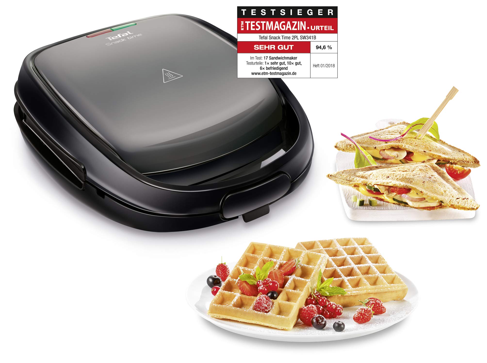 tefal-sw341b-snack-time-2in1-waffeleisen-sandwichtoaster-herausnehmbare-antihaft image 2