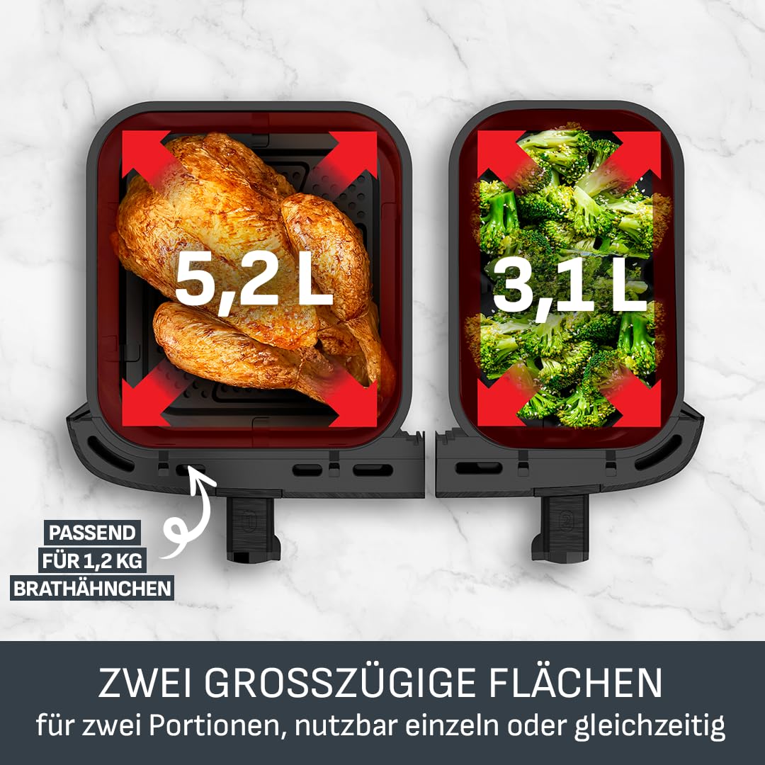 tefal-dual-easy-fry-hei-luftfritteuse-ey9018-8-3-l-doppelkammer-mit-sync-funktio image 3