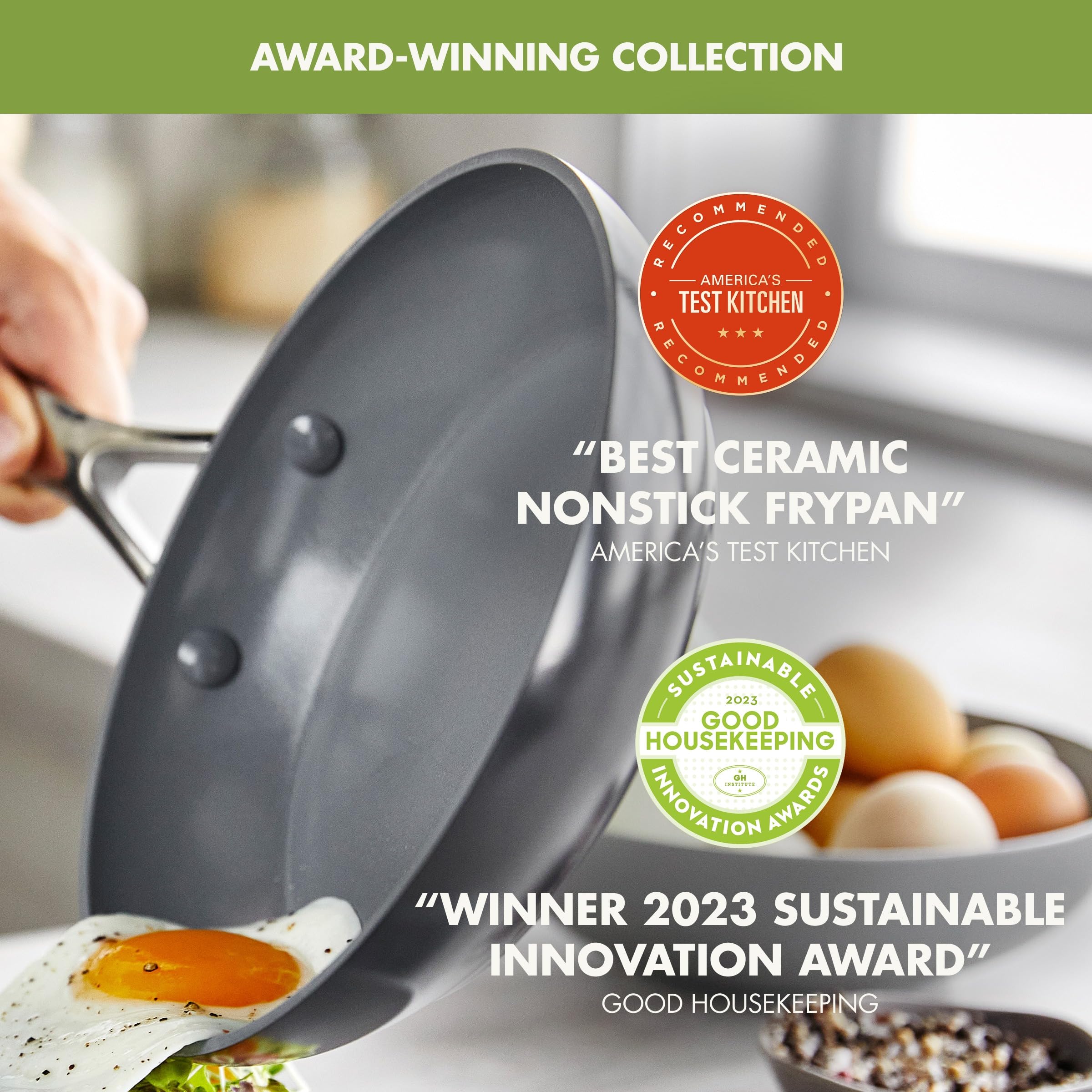greenpan-valencia-pro-wok-30-cm-4-7-liter-pfas-freie-diamant-keramik-antihaftbes image 2