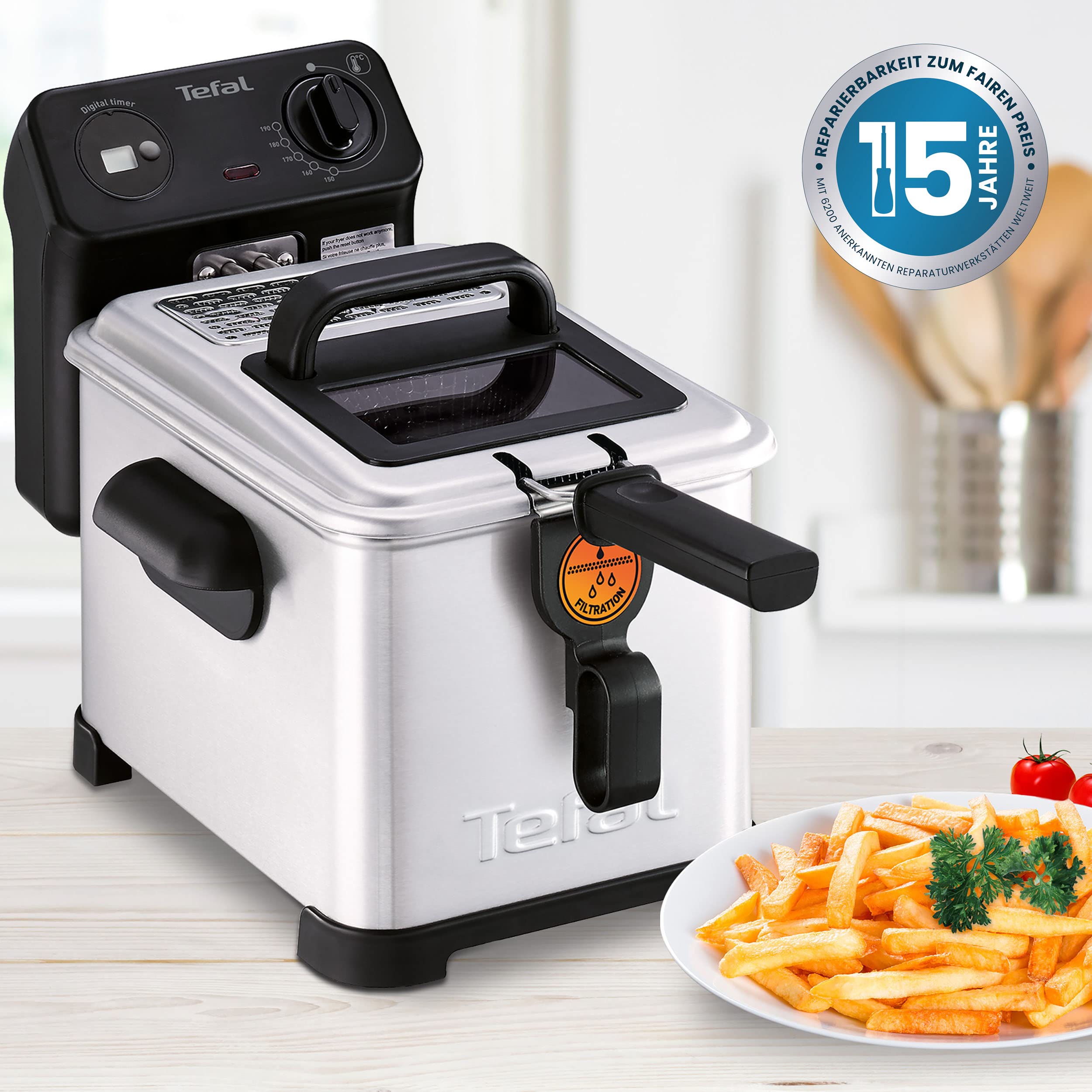 tefal-filtra-pro-fr5160-elektrische-fritteuse-4-l-l-kapazit-t-auffangsieb-f-r-re image 2