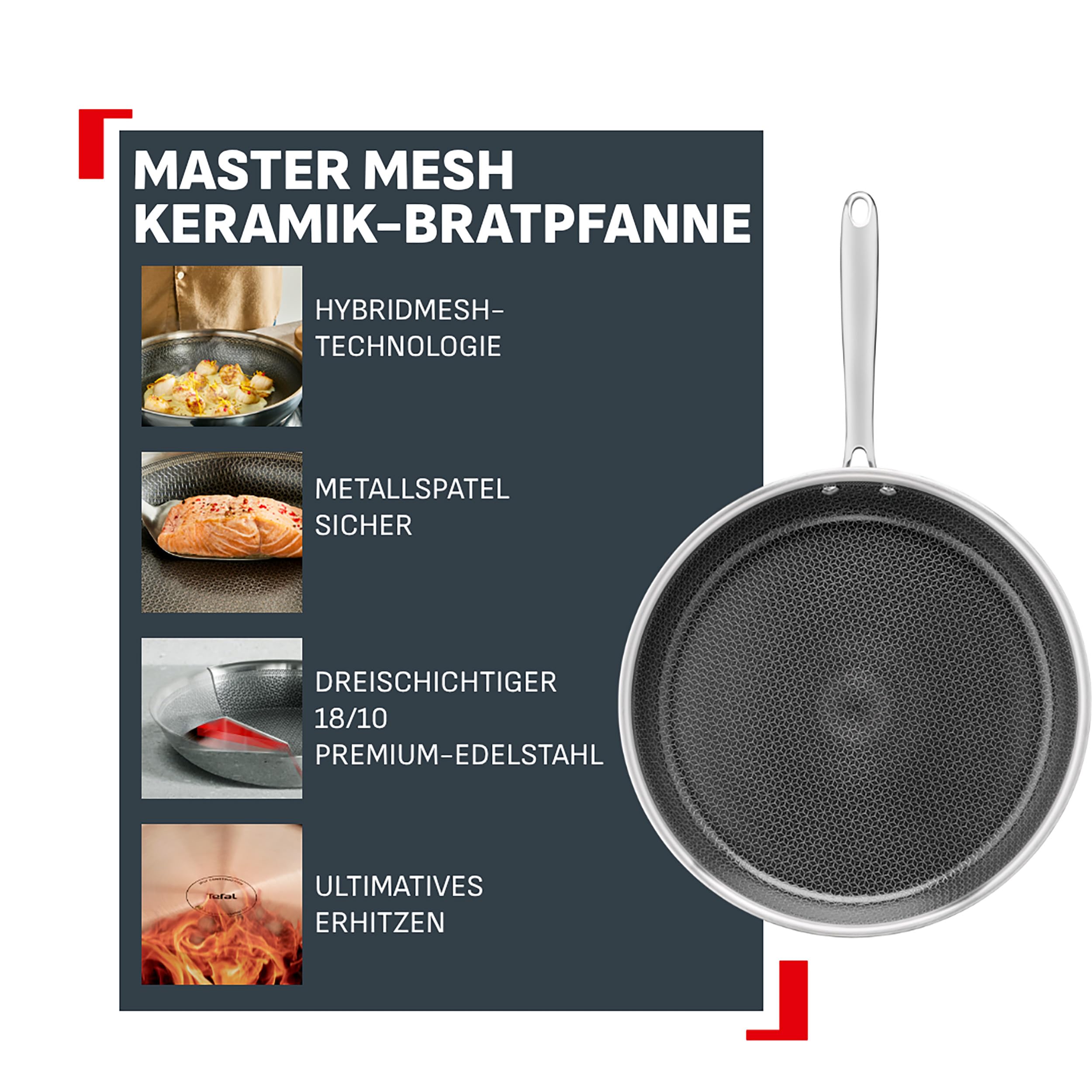 tefal-master-mesh-e5330404-keramik-bratpfanne-24-cm-hybridmesh-technologie-kratz image 2