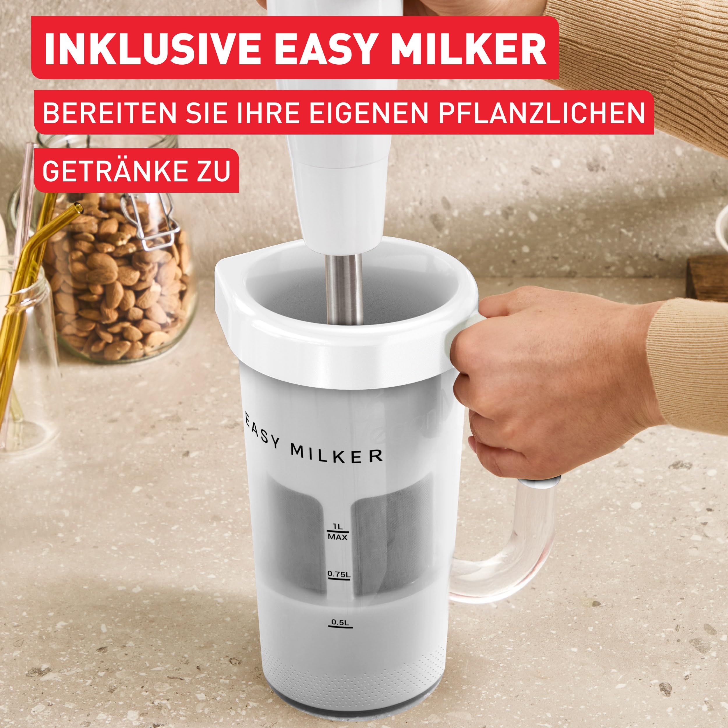 tefal-easy-milker-easychef-vz70e1e0-pflanzenmilchmaschine-mit-stabmixer-zelkrom- image 4